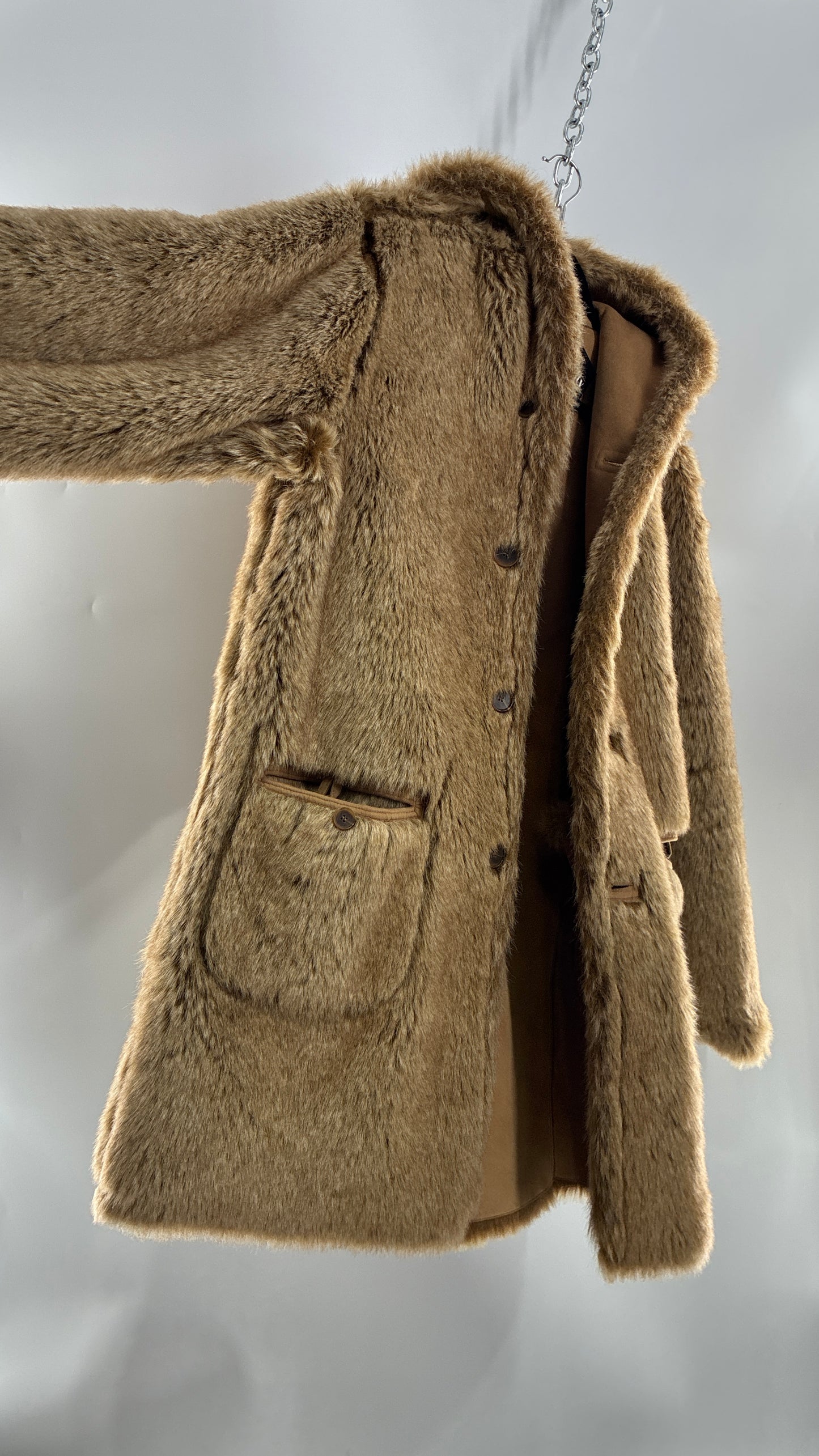 Vintage JONES NEW YORK Reversible Fur and Vegan Suede Coat (Small)