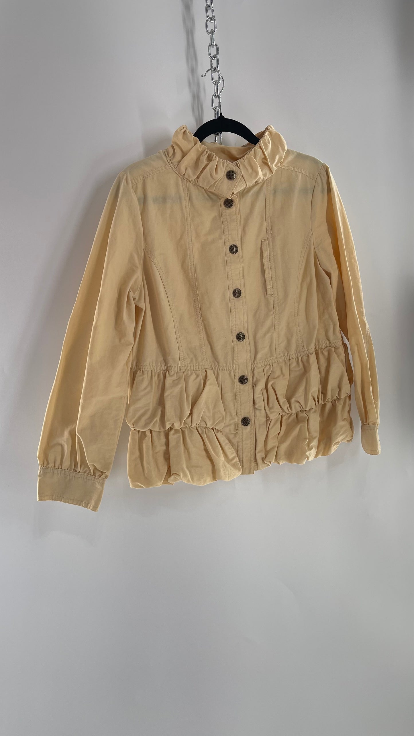 Vintage AMI Baby Yellow Beige Bubble Hem Jacket