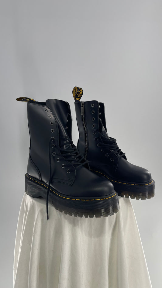 Doc Martens JADON HI Black Patent Leather Platform Boots (8)