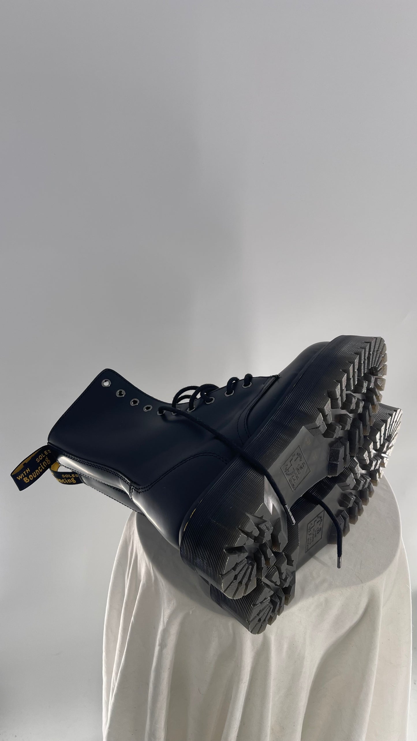 Doc Martens JADON HI Black Patent Leather Platform Boots (8)