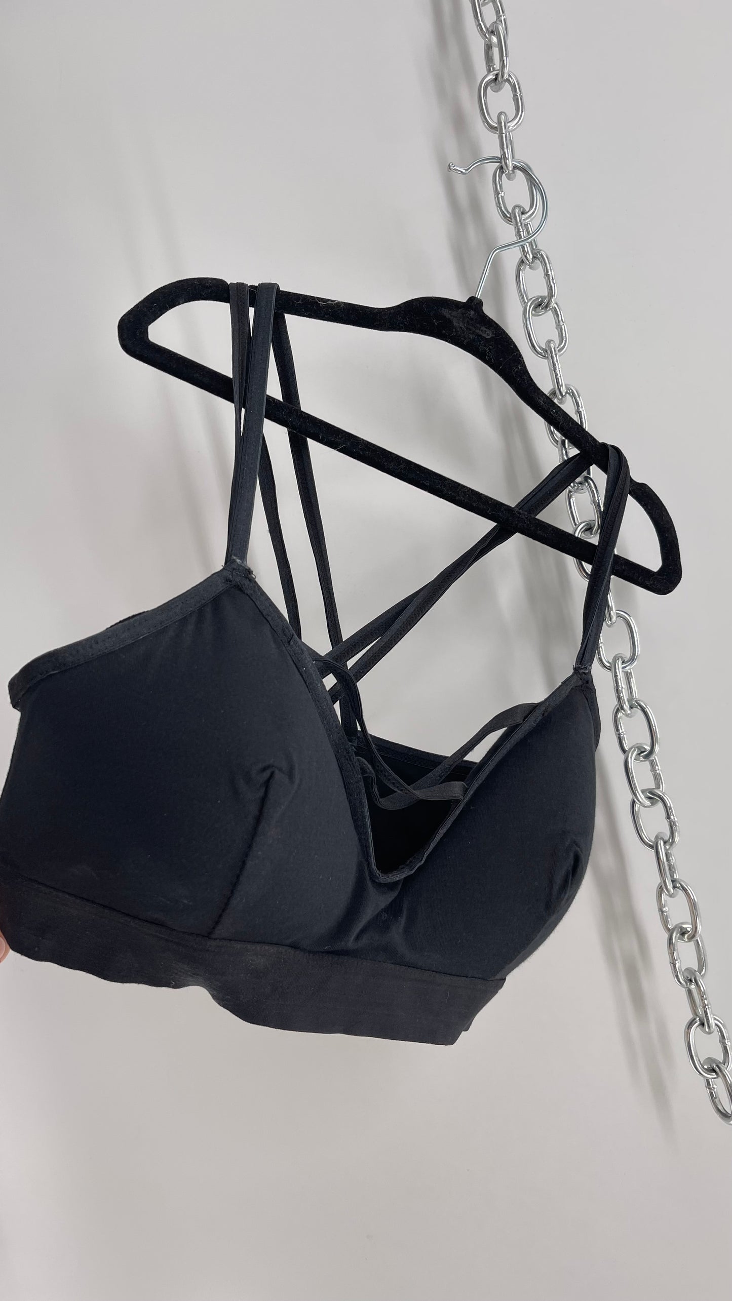 Black Padded Strappy Bralette (Small)