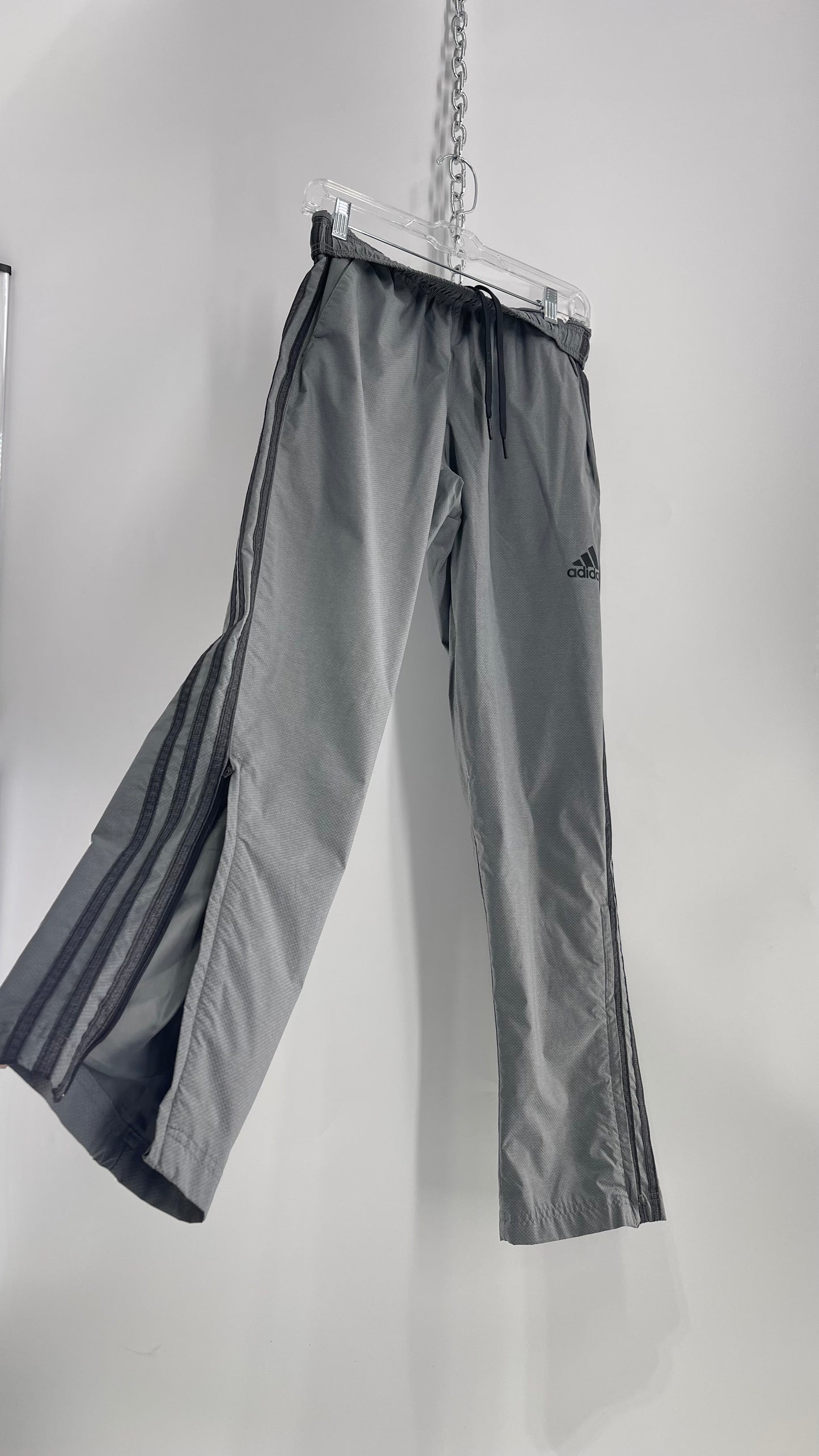 Gray Adidas Zip Ankle Track Pants (XS)