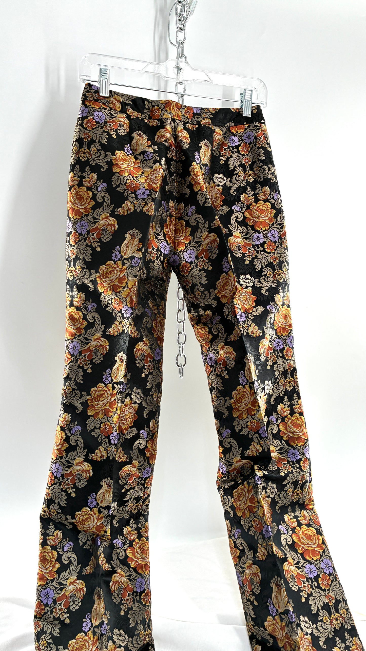 Vintage DOLCE & GABANNA Silk Black Brocade Trouser (42)