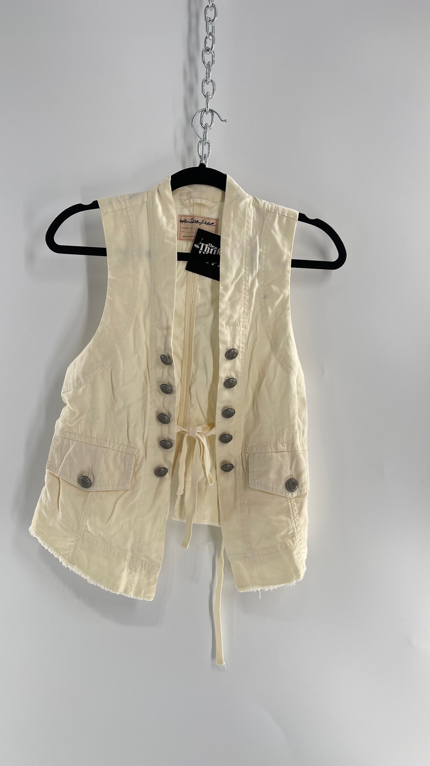 Free People Off White Military Style Vest with Tags Attached (XS)