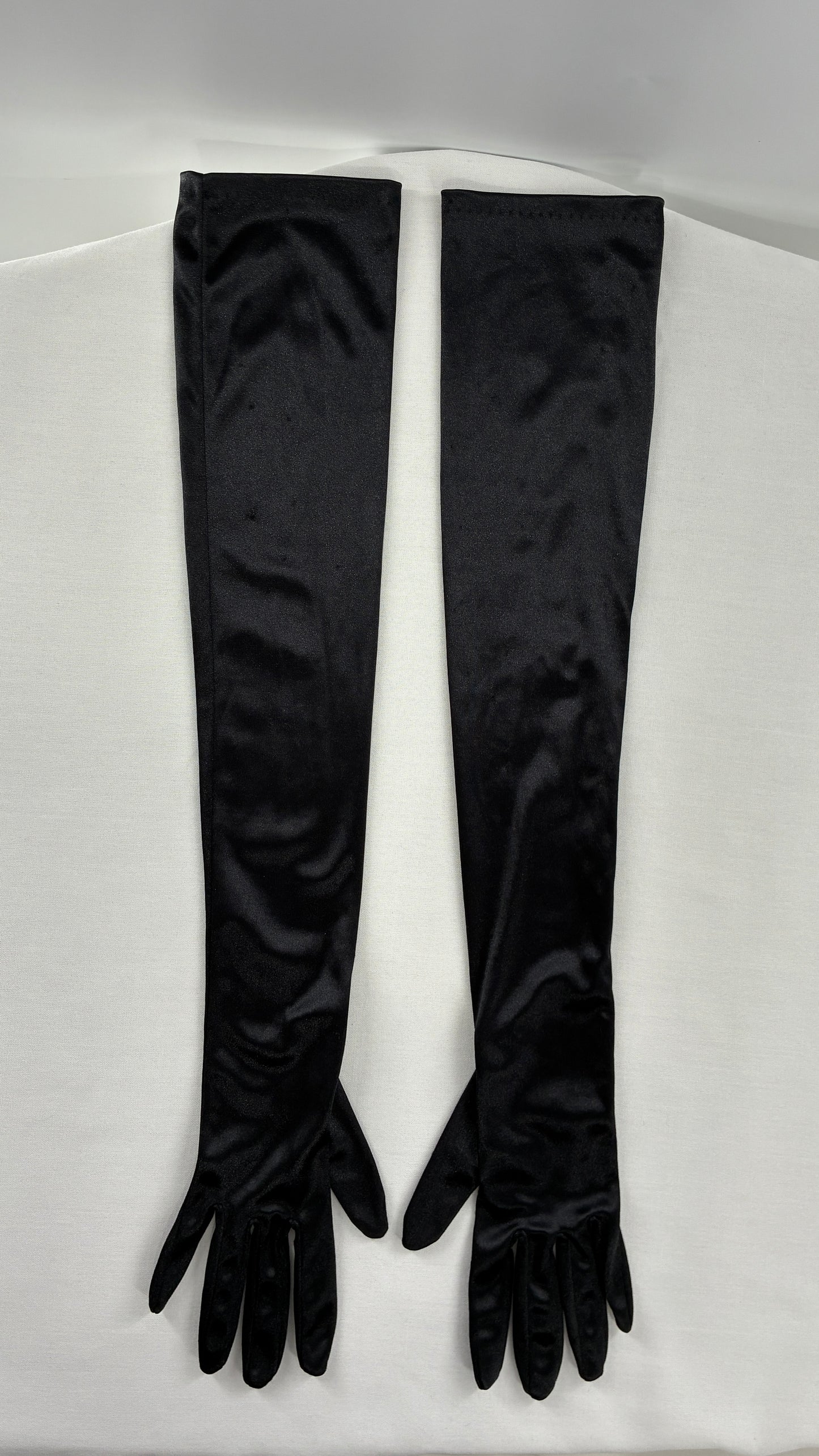 Vintage Black Silky Full Length Gloves