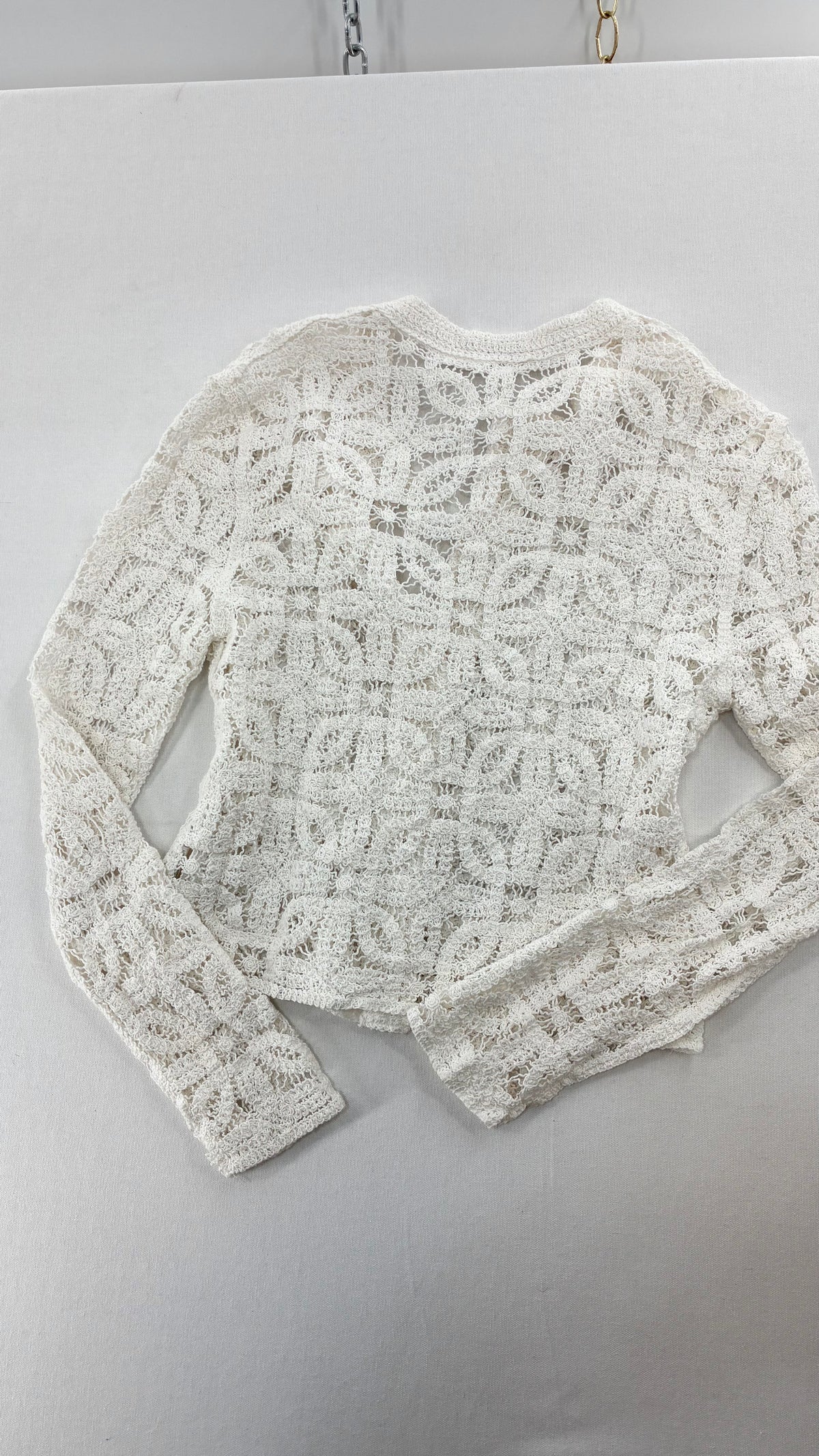 Imported Portuguese 100% Cotton Crochet Cardigan NWOT (Medium)