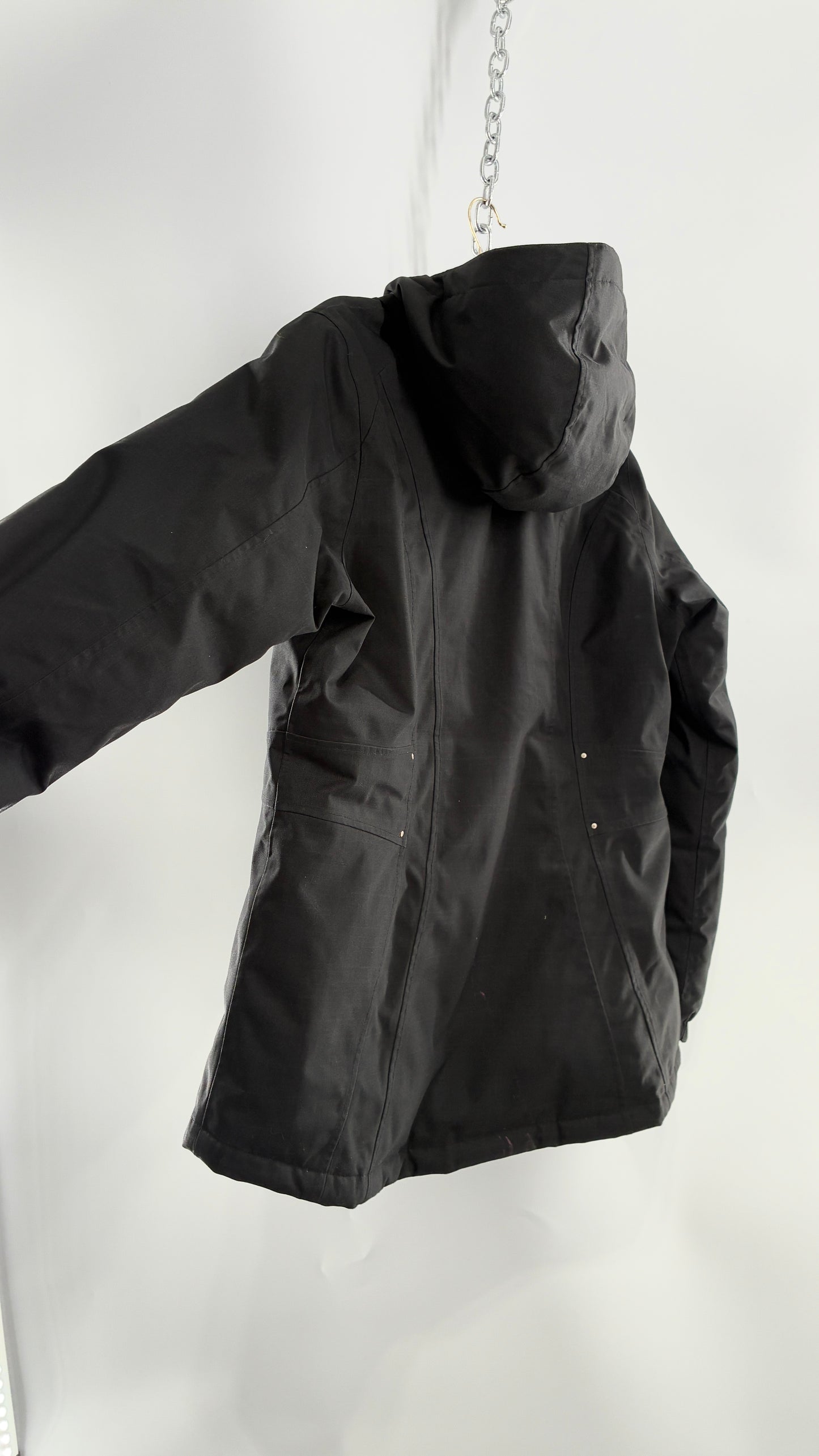 EDDIE BAUER Goose Down Black Jacket with Puffer Lining (Medium)