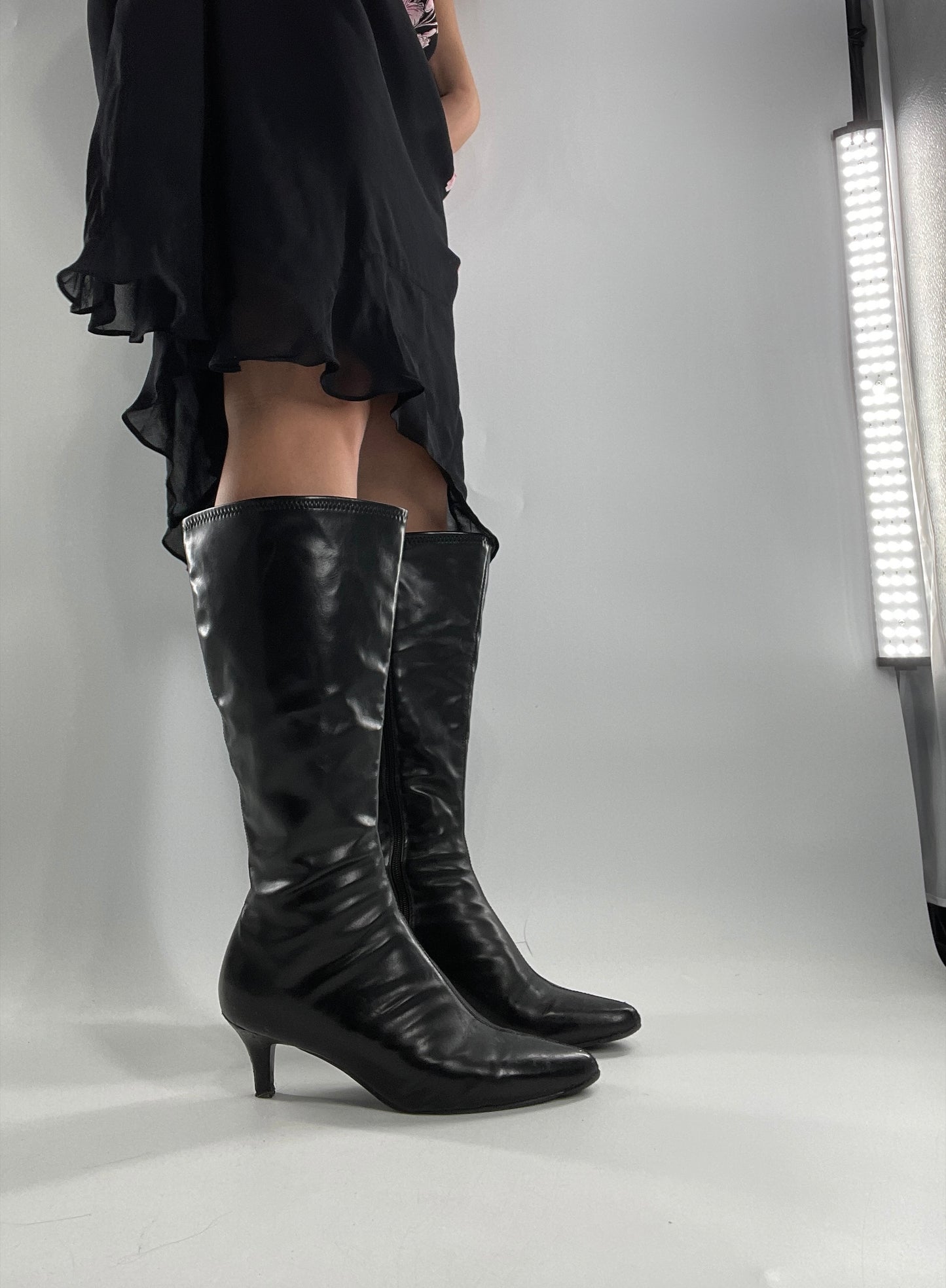 Vintage Kitten Heel Knee High Boots