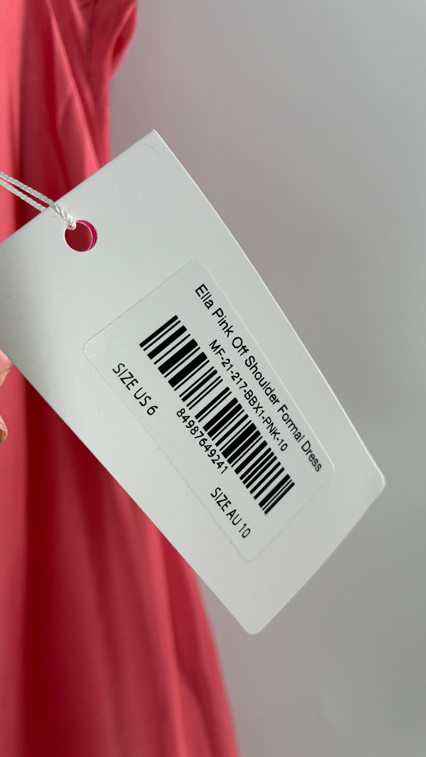 BEGINNINGS Coral Pink Gown with Draped Bust and Tags Attached  (6)