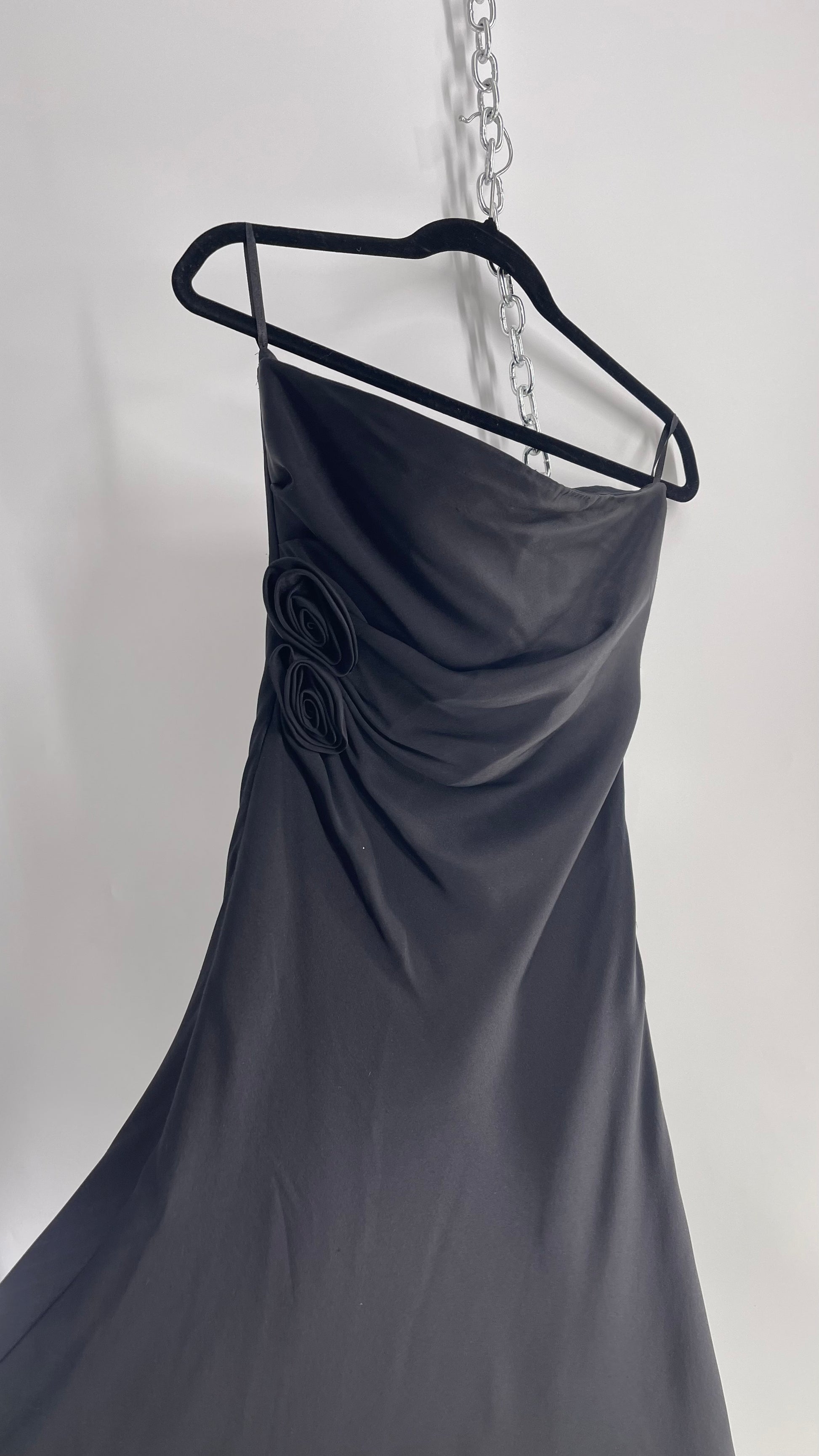Vintage 90s Banana Republic Black Silky Tube Dress with Rosette Detail The Thrifty Hippy Vintage 90s Banana Republic Black Silky Tube Dress with Rosette Detail The Thrifty Hippy