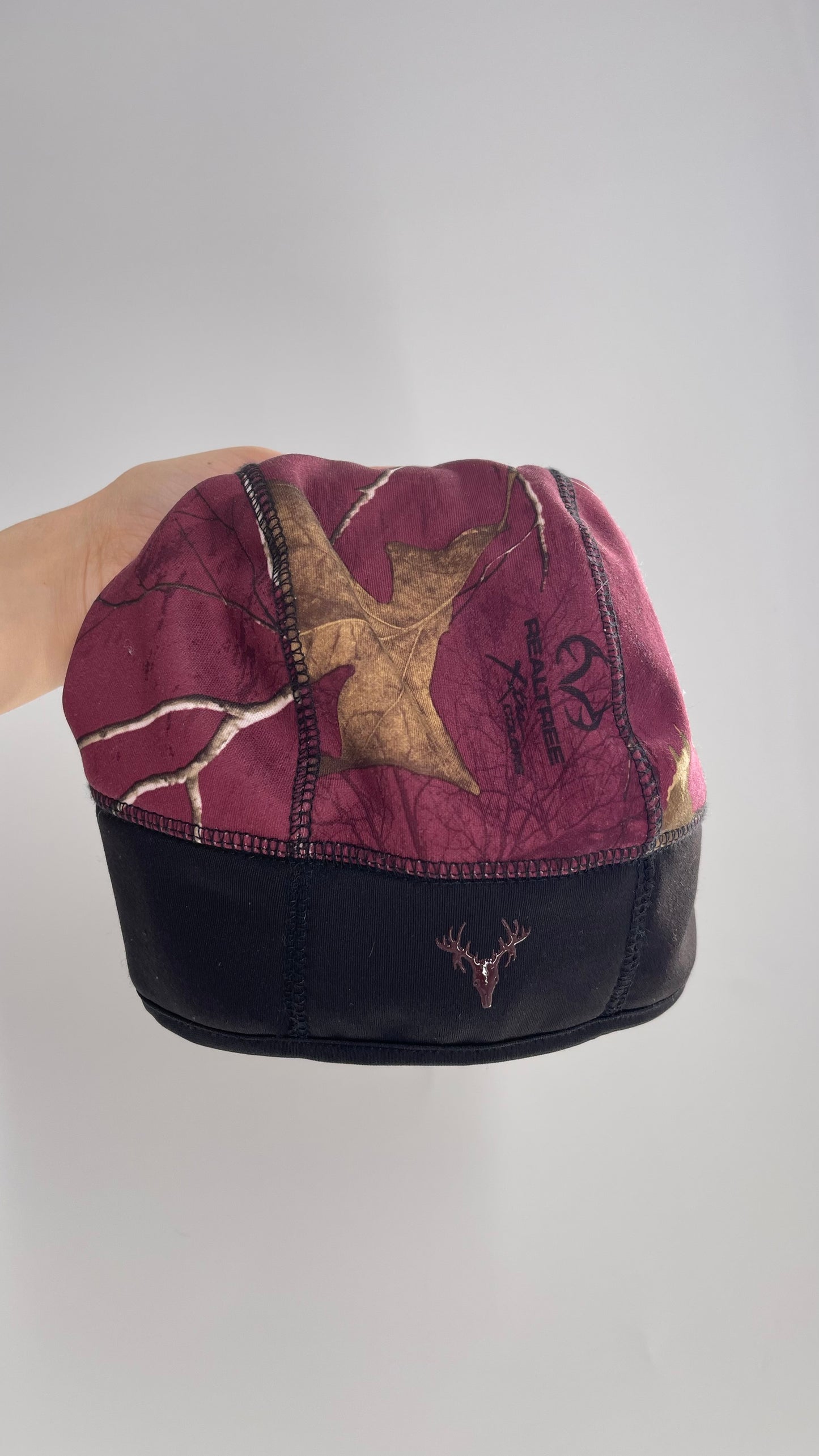 Vintage Realtree Burgundy Camo Beanie with Vented Back