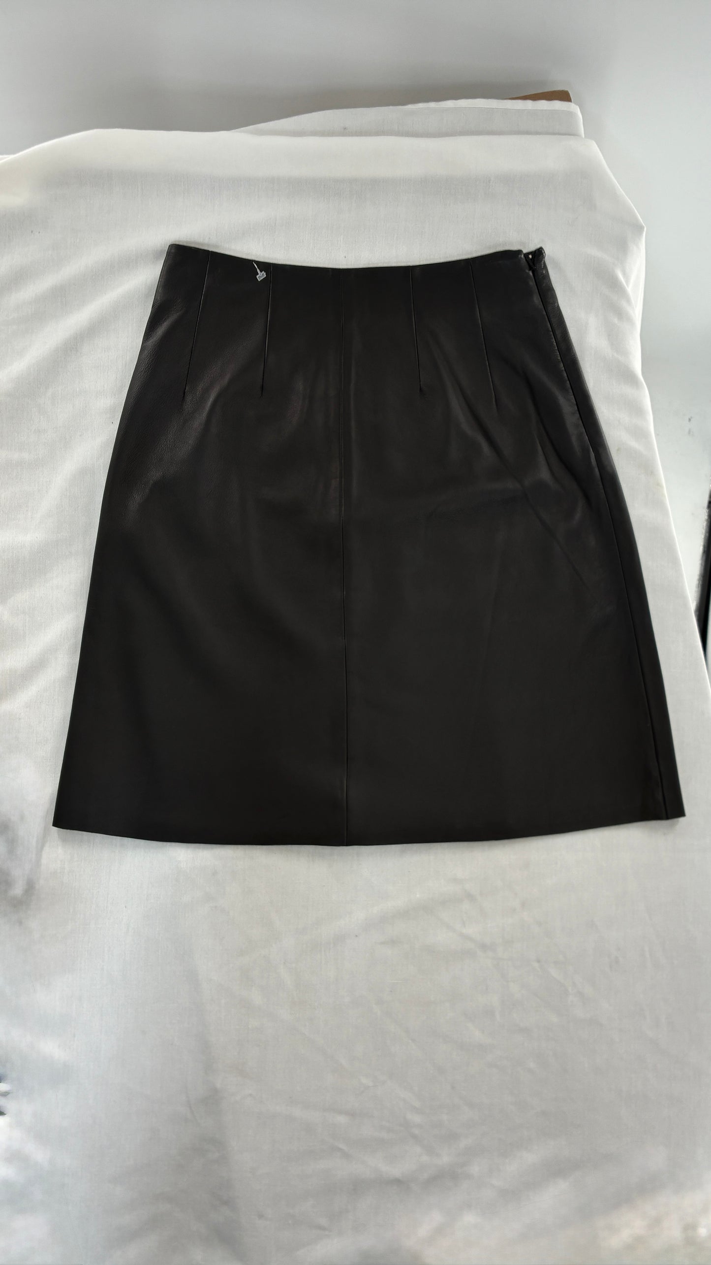 IRIS & INK 100% Black Lamb Leather Skirt (10)