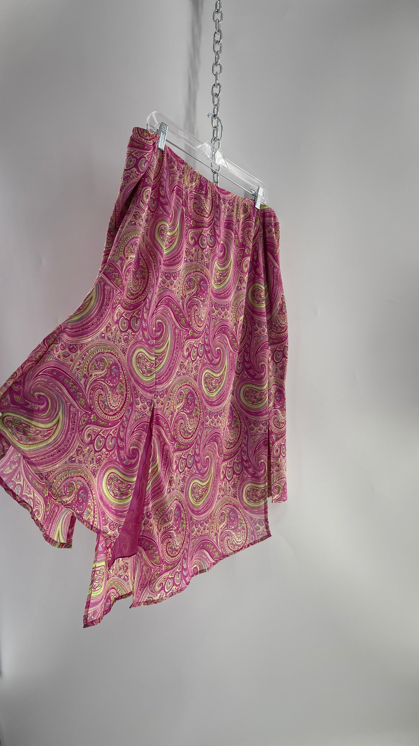 VINTAGE Pink Paisley Midi Skirt (22/24)