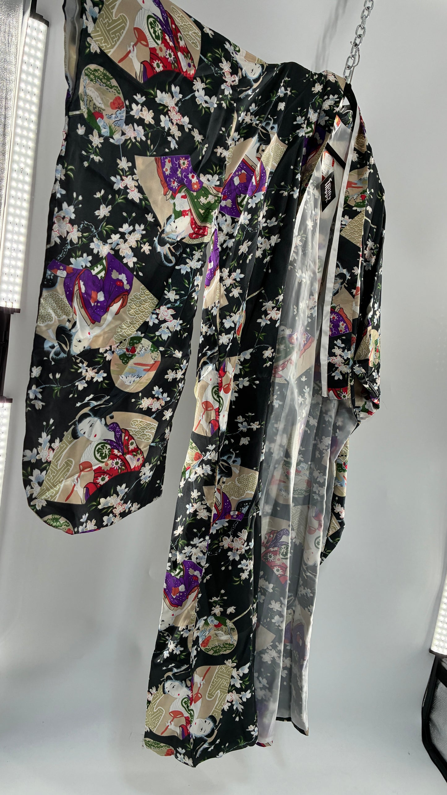 Deadstock Vintage Japanese Style Drape Sleeve Duster Robe/Kimono with Tags Attached (One Size)