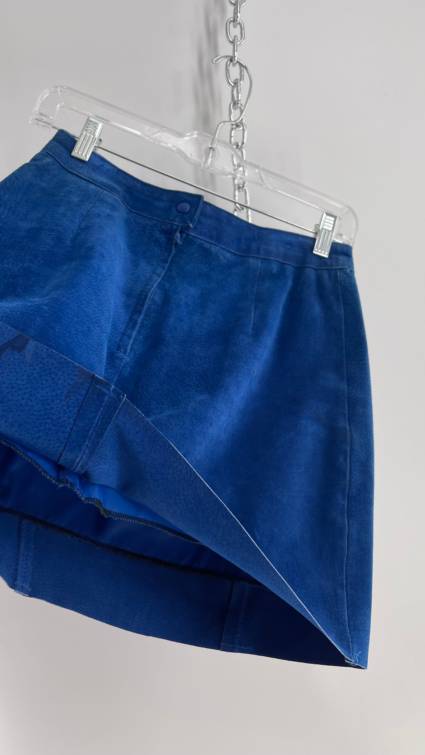 Urban Outfitters Renewal Royal Blue Suede Mini Skirt (XS/S)