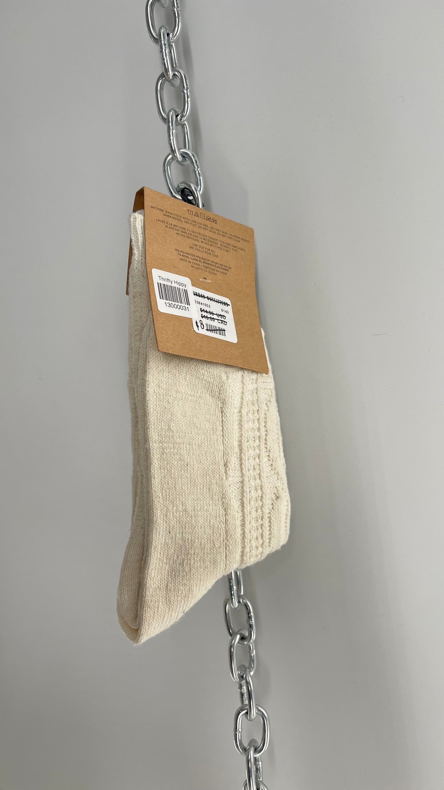 Urban Outfitters Beige CableKnit Socks