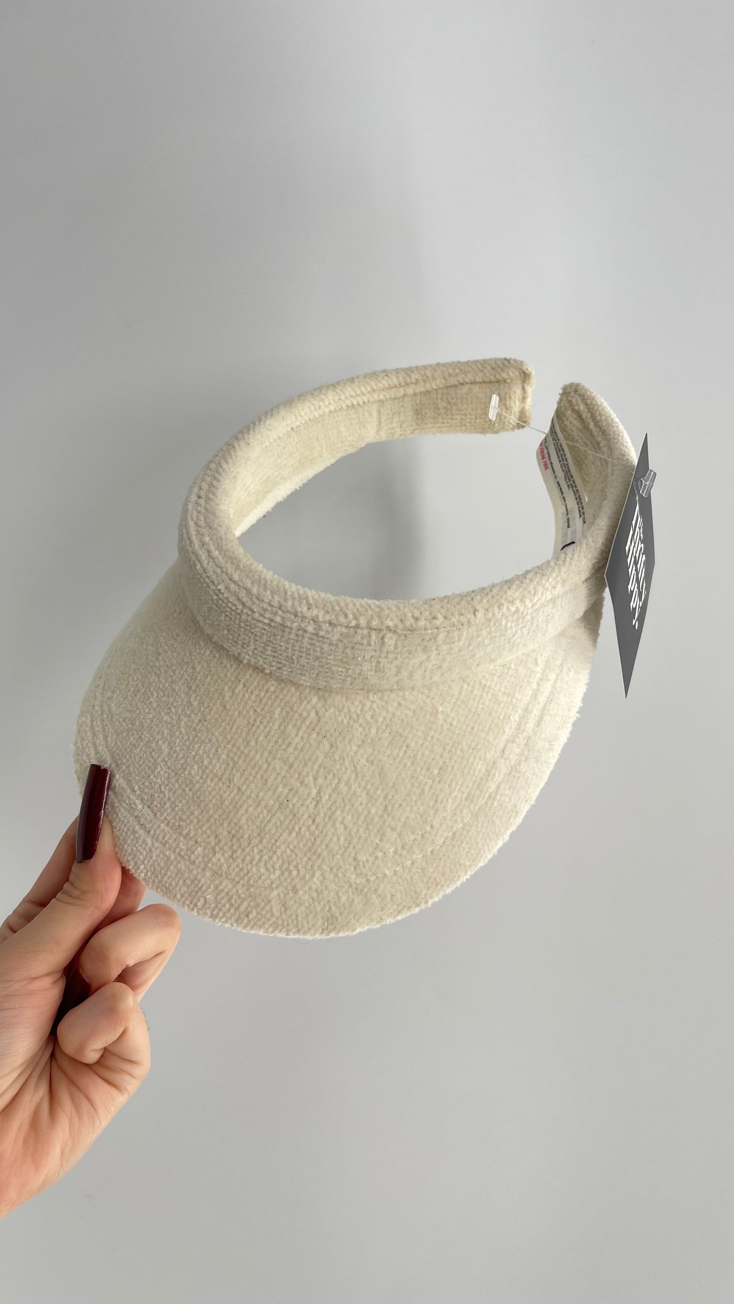 White Towel Visor Sun Hat