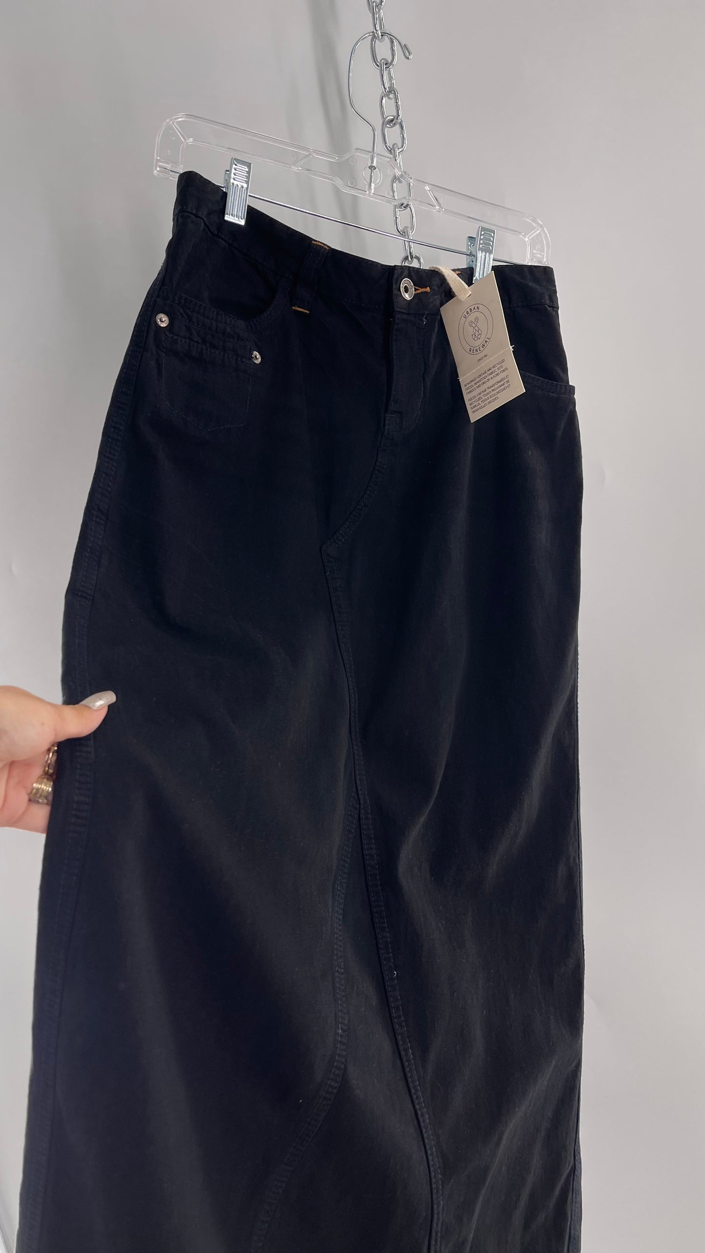 Vintage Urban Outfitters Renewal Union Bay Dark Wash Denim Full Length Skirt with Tags Attached (Small)