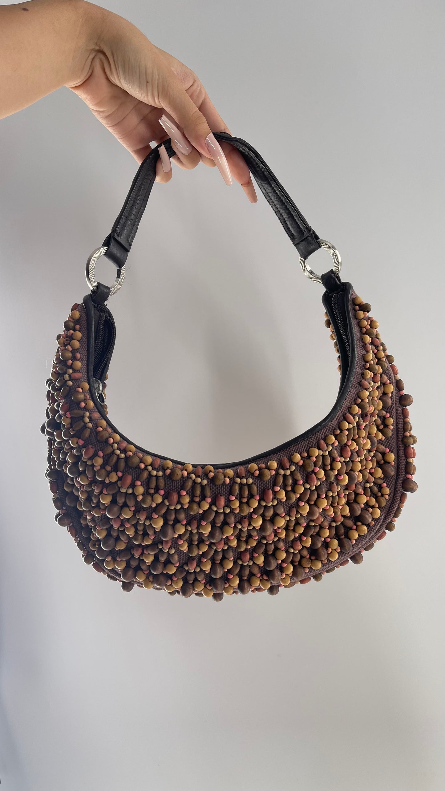 Vintage Ann Taylor Wooden Beaded 90s Bag