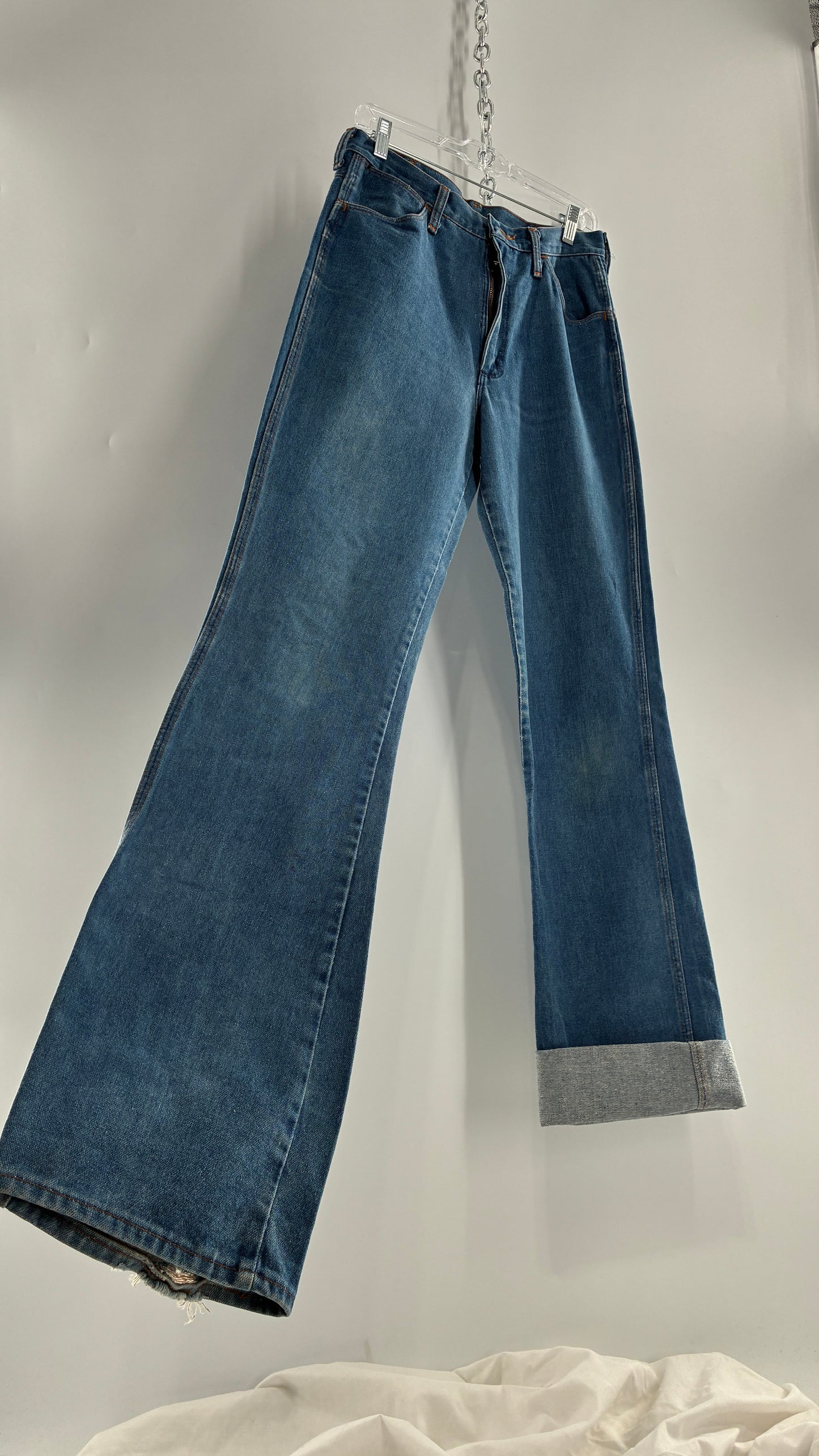Vintage Free People WRANGLER Light Wash High Waisted Jeans (31x38)