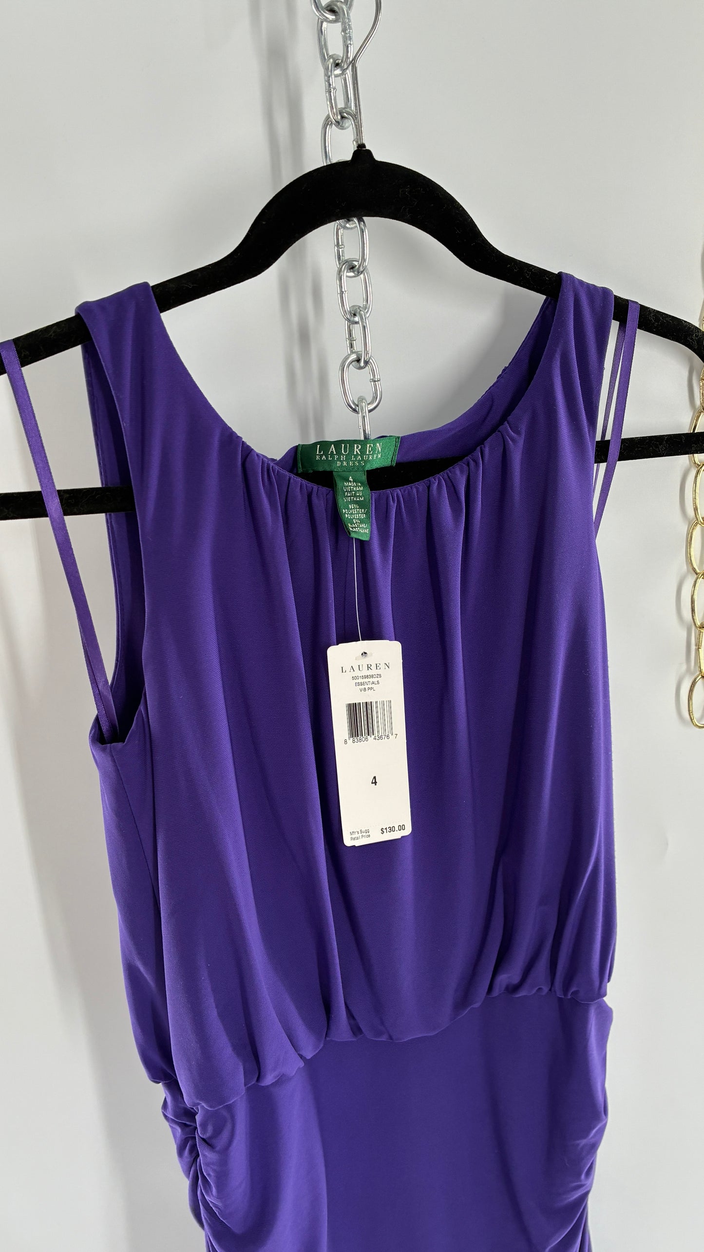 Vintage RALPH LAUREN Purple Midi Dress with Tags Attached (4)