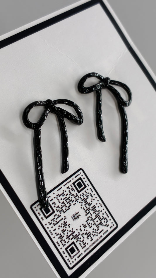Black Bow Earrings
