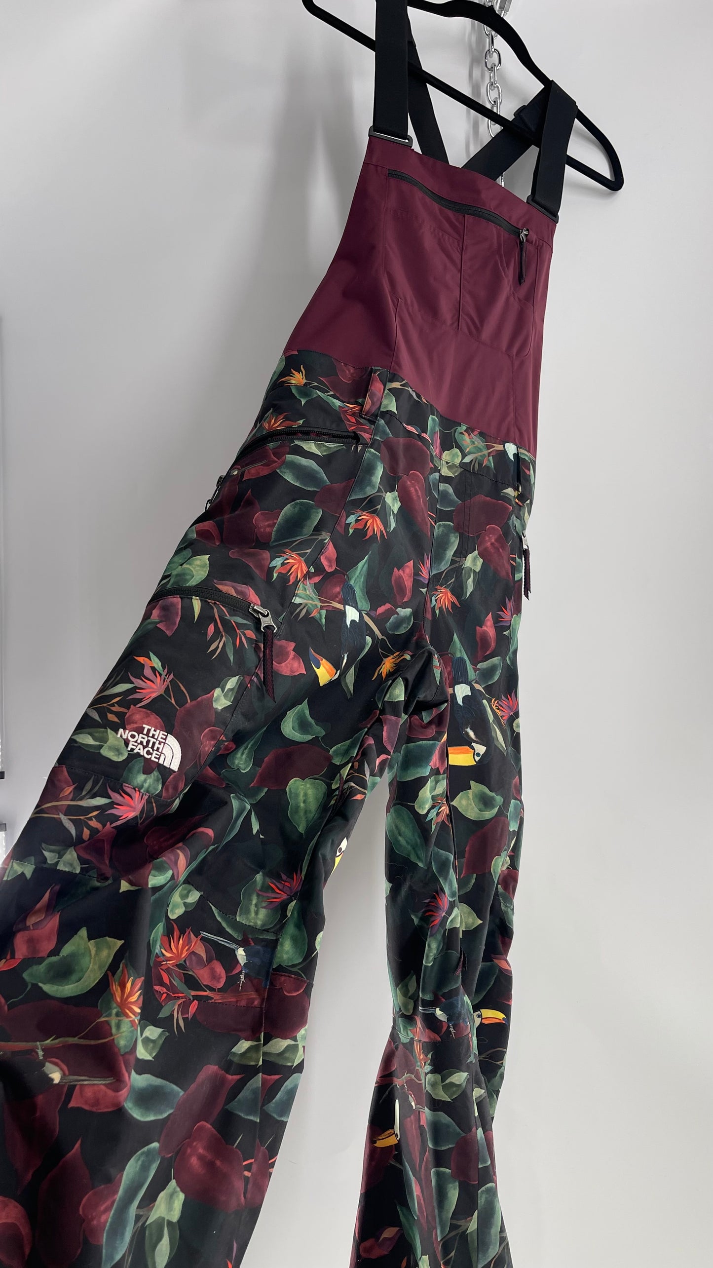 The North Face  Tropical Patterned Burgundy Snowboard/Ski/Snowsuit (XL)