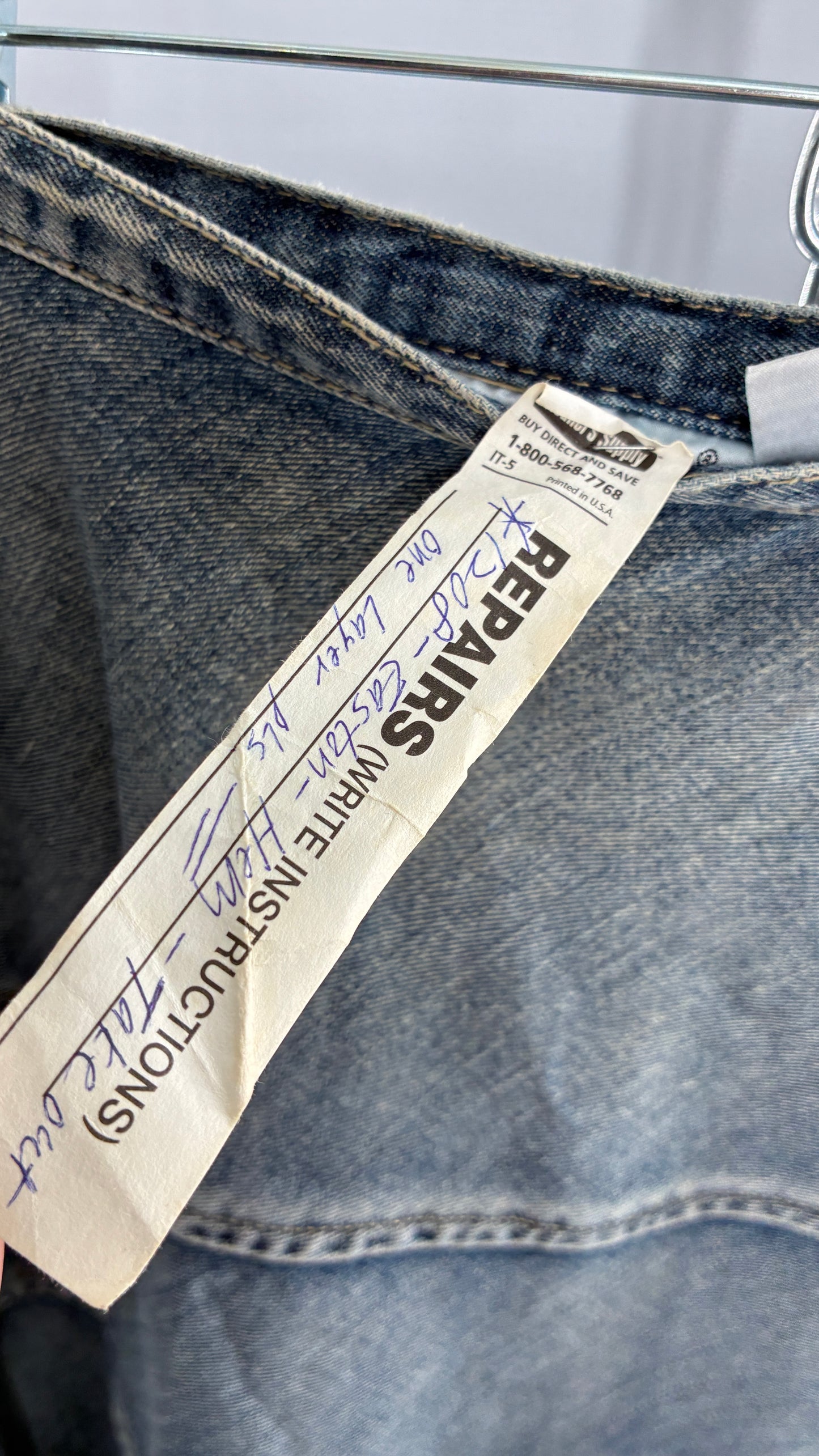 Vintage JEANOLOGY Tiered Denim Skirt with Fading and Stone Wash (16W)