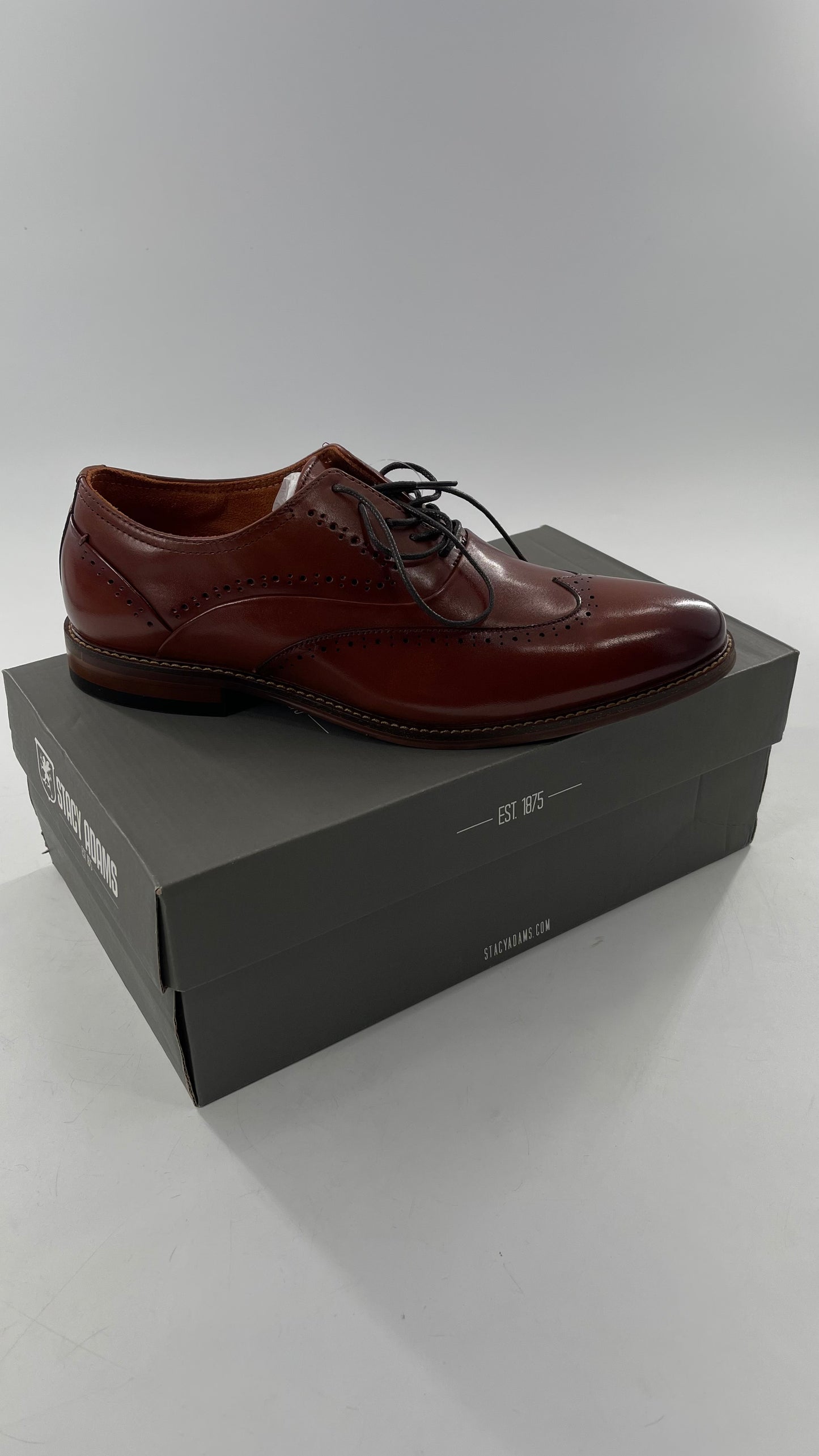 Stacy Adam’s Cognac Leather Brown MacArthur Oxford Dress Shoes (9)