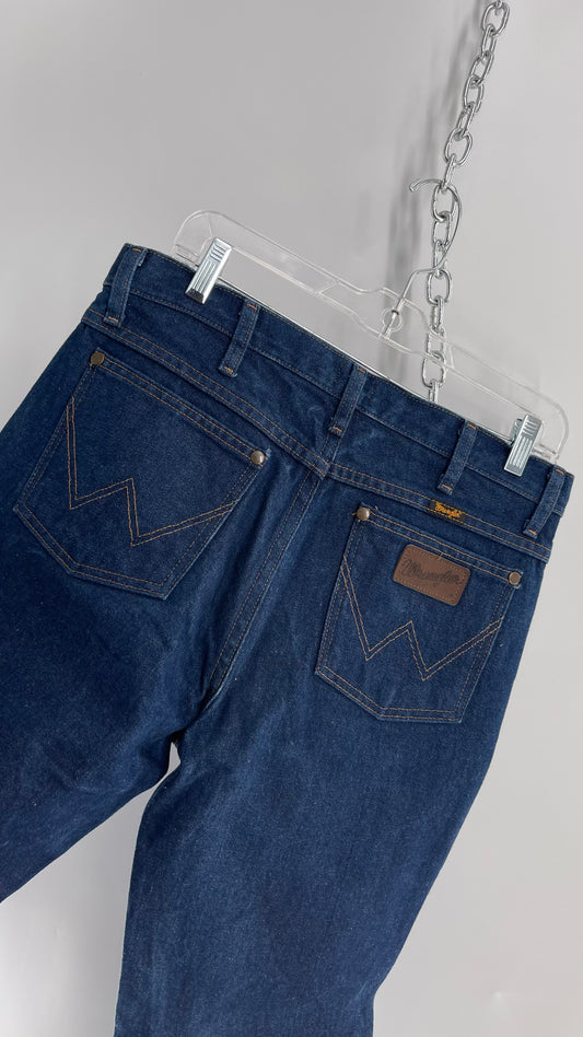 Vintage Wrangler Medium Wash Straight Leg Denim Jeans Slim Fit (36)