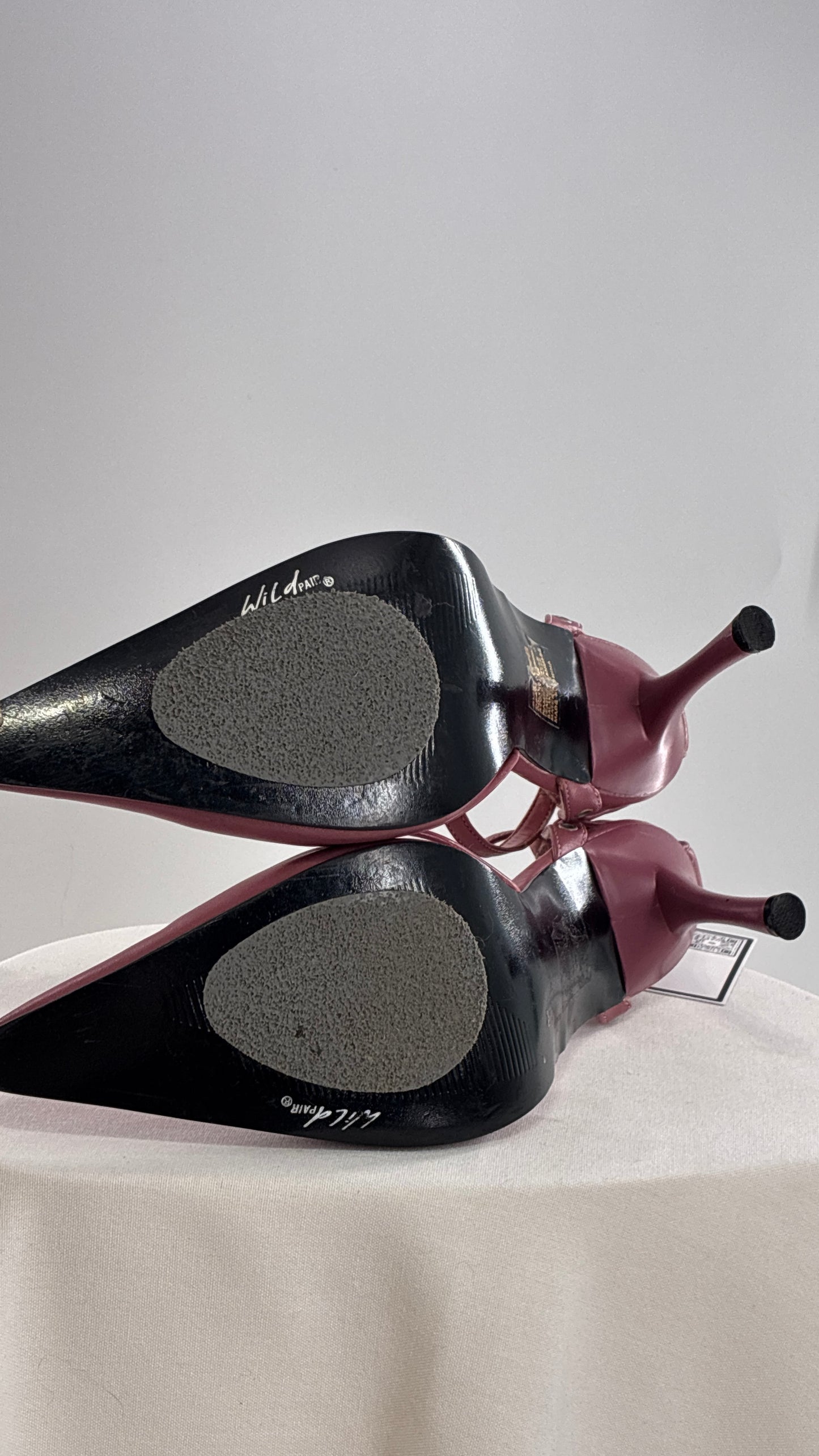 Vintage WILD PAIR Pink Pointed Toe Heels with Strappy Grommet Details (6.5)