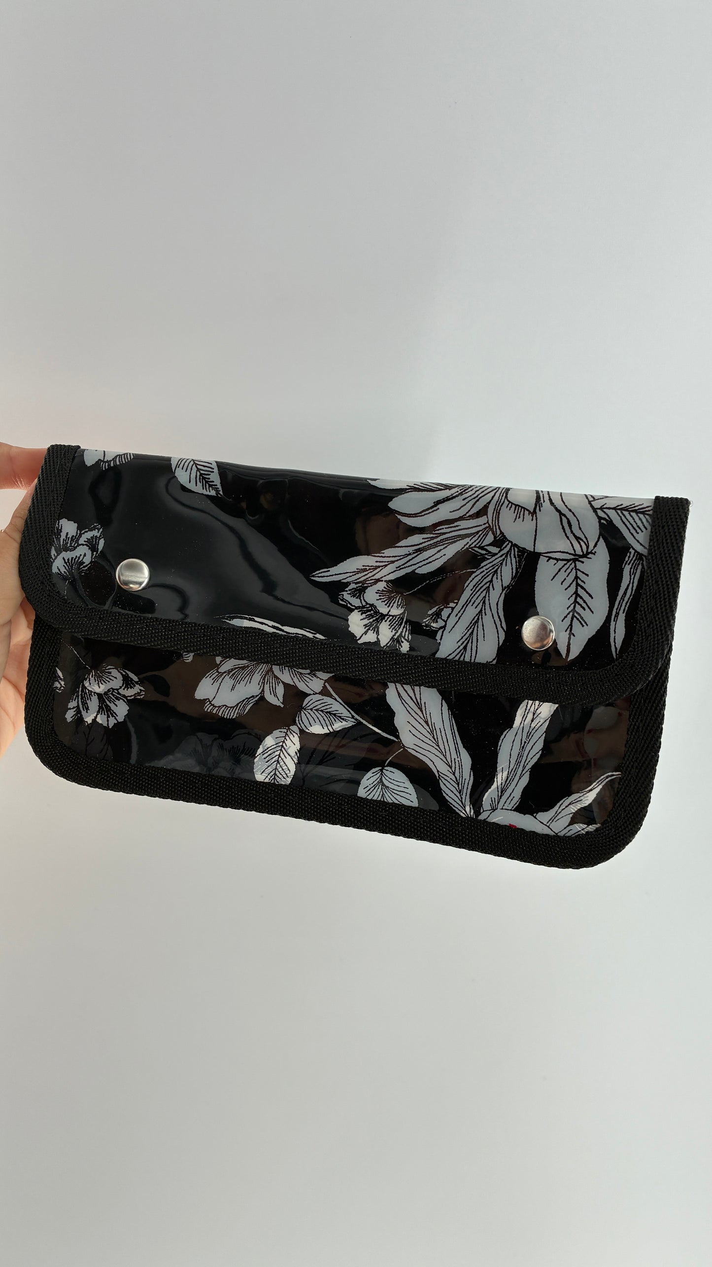 Black and White Floral Sunglasses Case