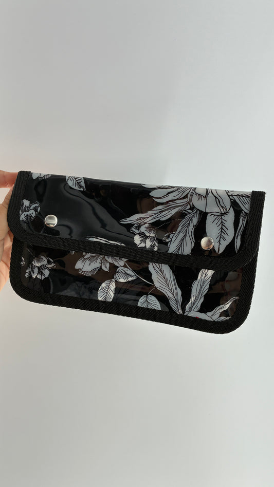 Black and White Floral Sunglasses Case
