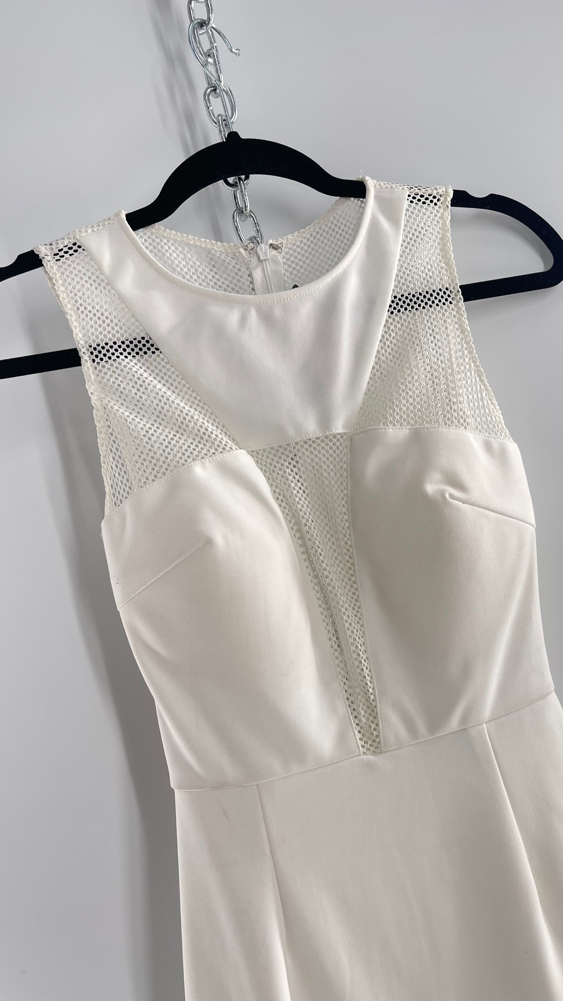 Rare London White Mesh Bodycon Mini Dress with Sheer Back and Padded B The Thrifty Hippy Rare London White Mesh Bodycon Mini Dress with Sheer Back and Padded B The Thrifty Hippy