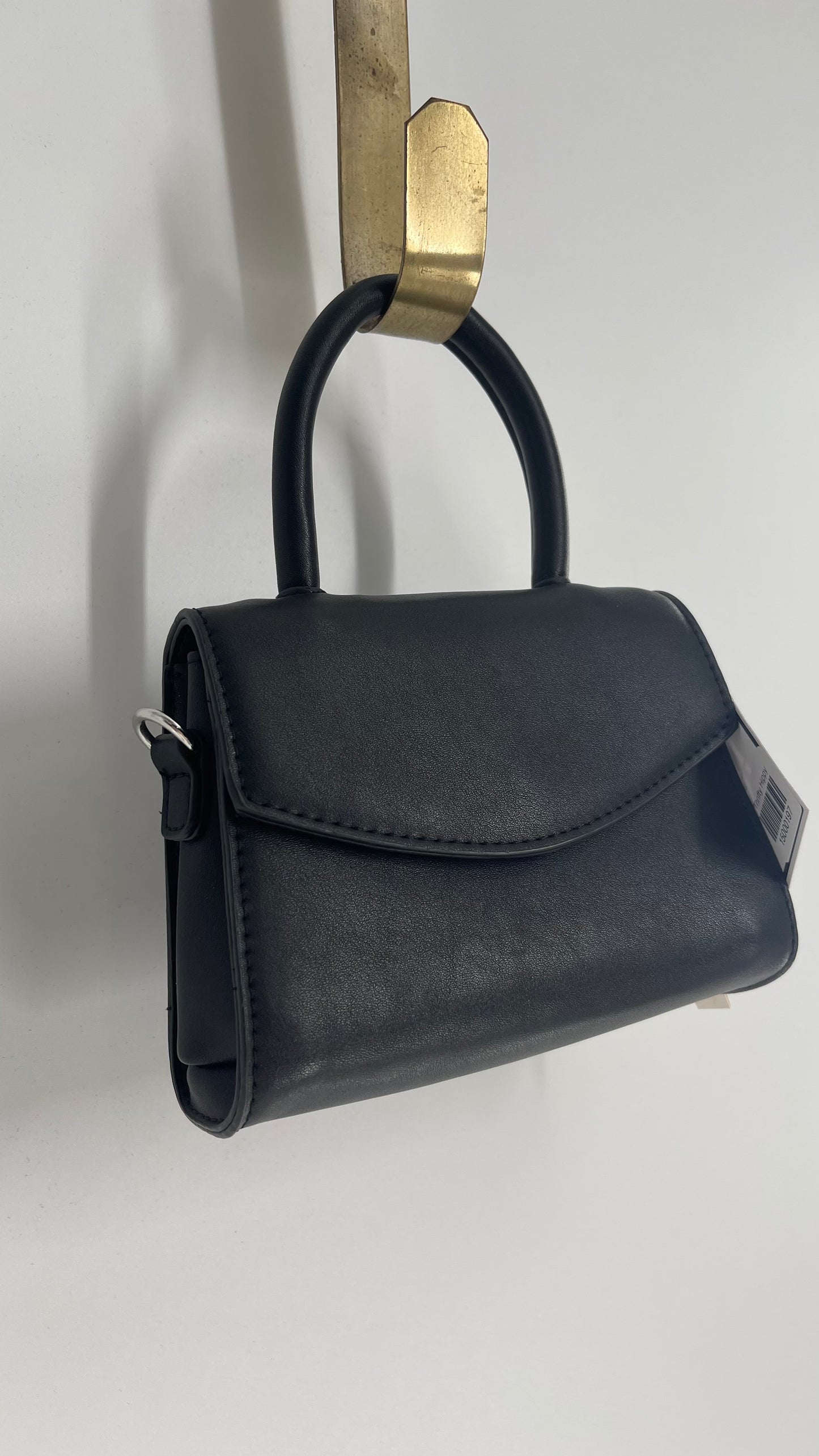 Urban Outfitters Black Vegan Leather Ultra Mini Purse with Detachable Crossbody Strap