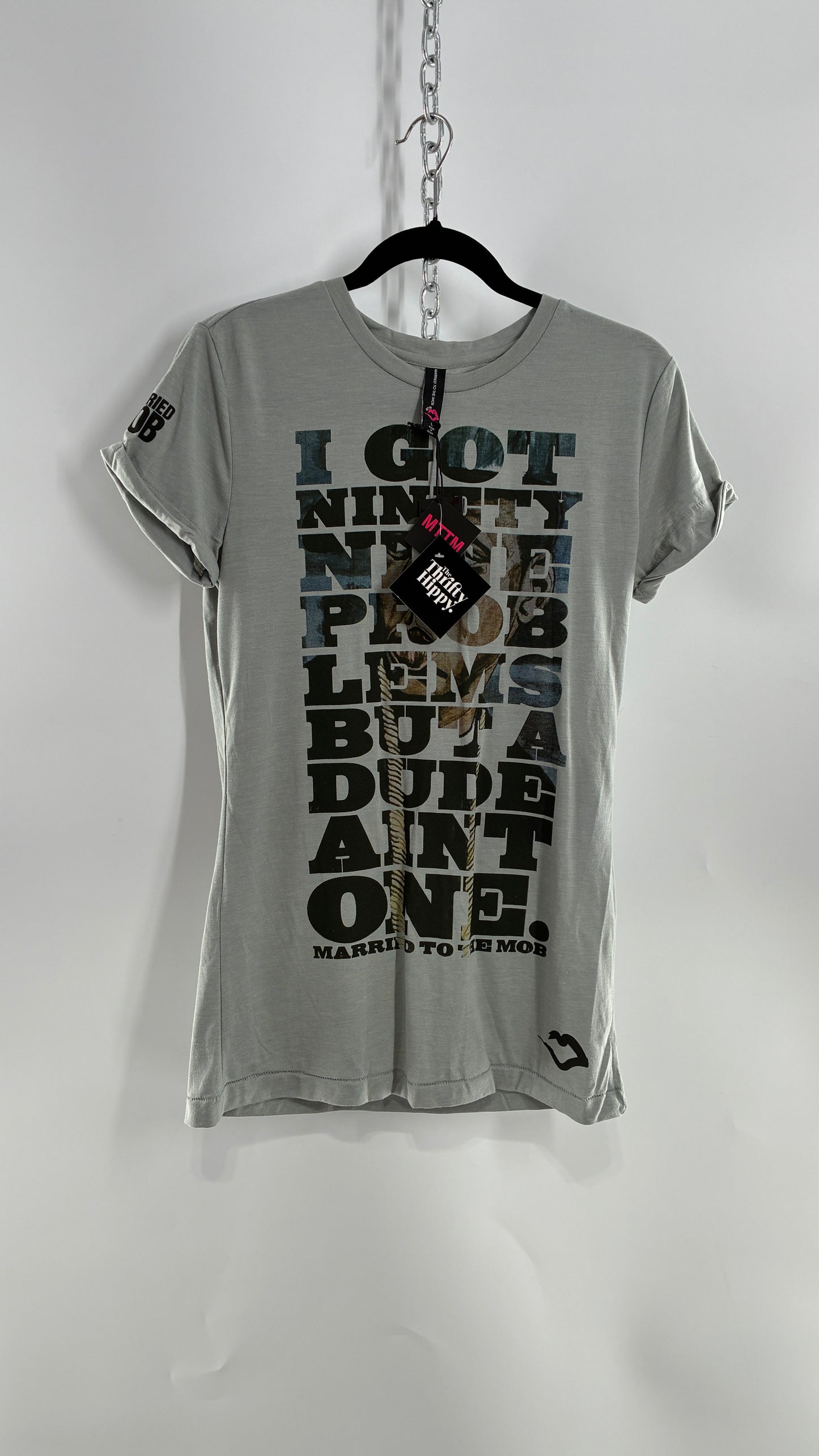Vintage MARRIED TO THE MOB “I got 99 Problems But a Dude Ain’t One” Grey (Large)