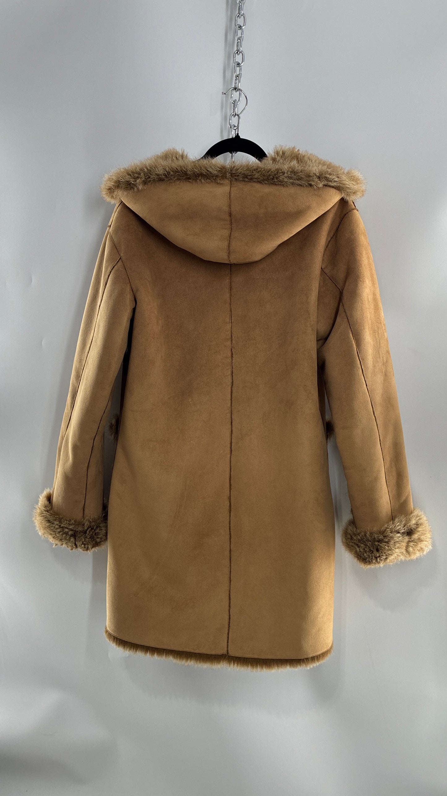 Vintage JONES NEW YORK Reversible Fur and Vegan Suede Coat (Small)