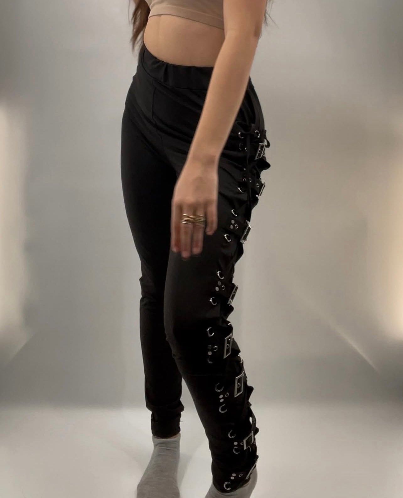 Lace Up Buckle Up Legging (Small) (C)