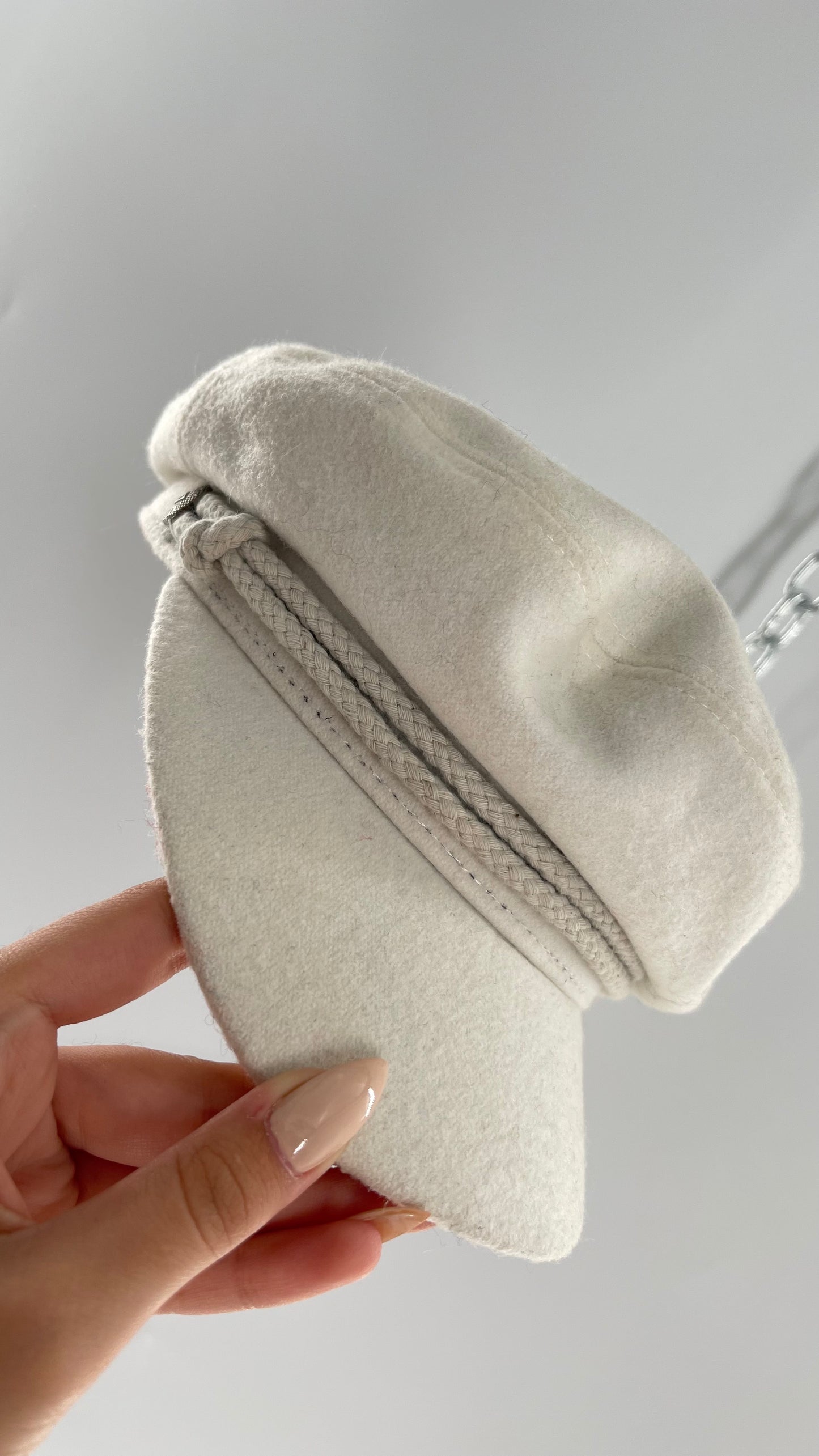 BRIXTON White Felt Newsboy Cap (6 3/4)