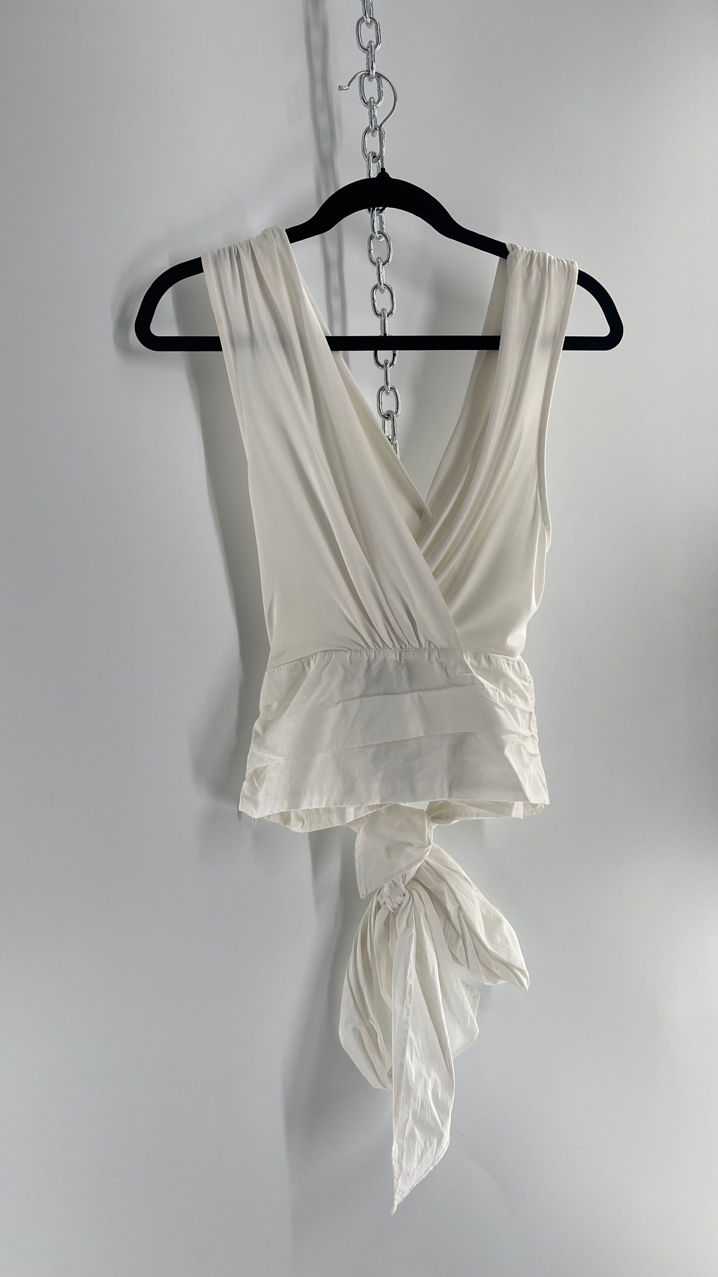 Sunday in Brooklyn Anthropologie White Wrap Around Tie Up Tank (Medium)