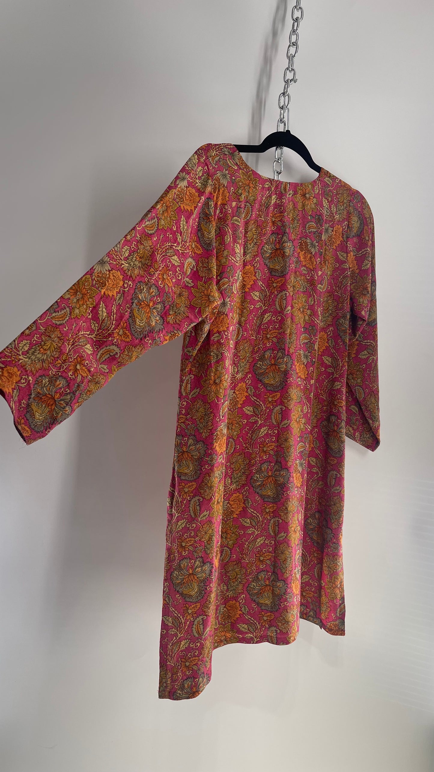 Vintage 100% Silk Paisley Kaftan (Medium)