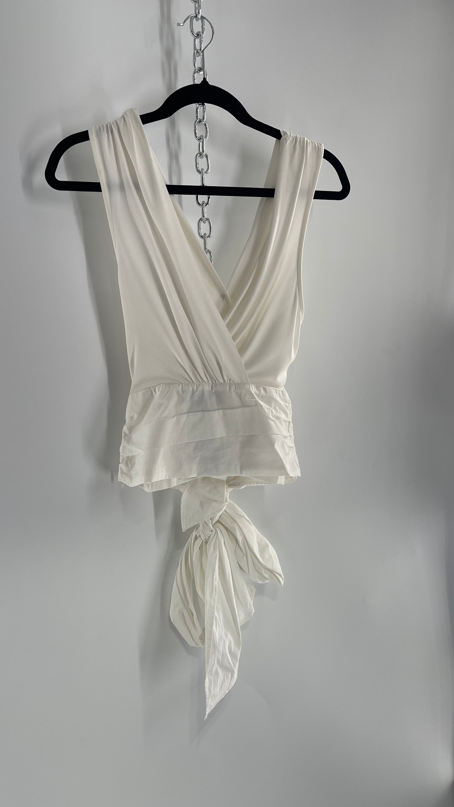 Sunday in Brooklyn Anthropologie White Wrap Around Tie Up Tank (Medium)