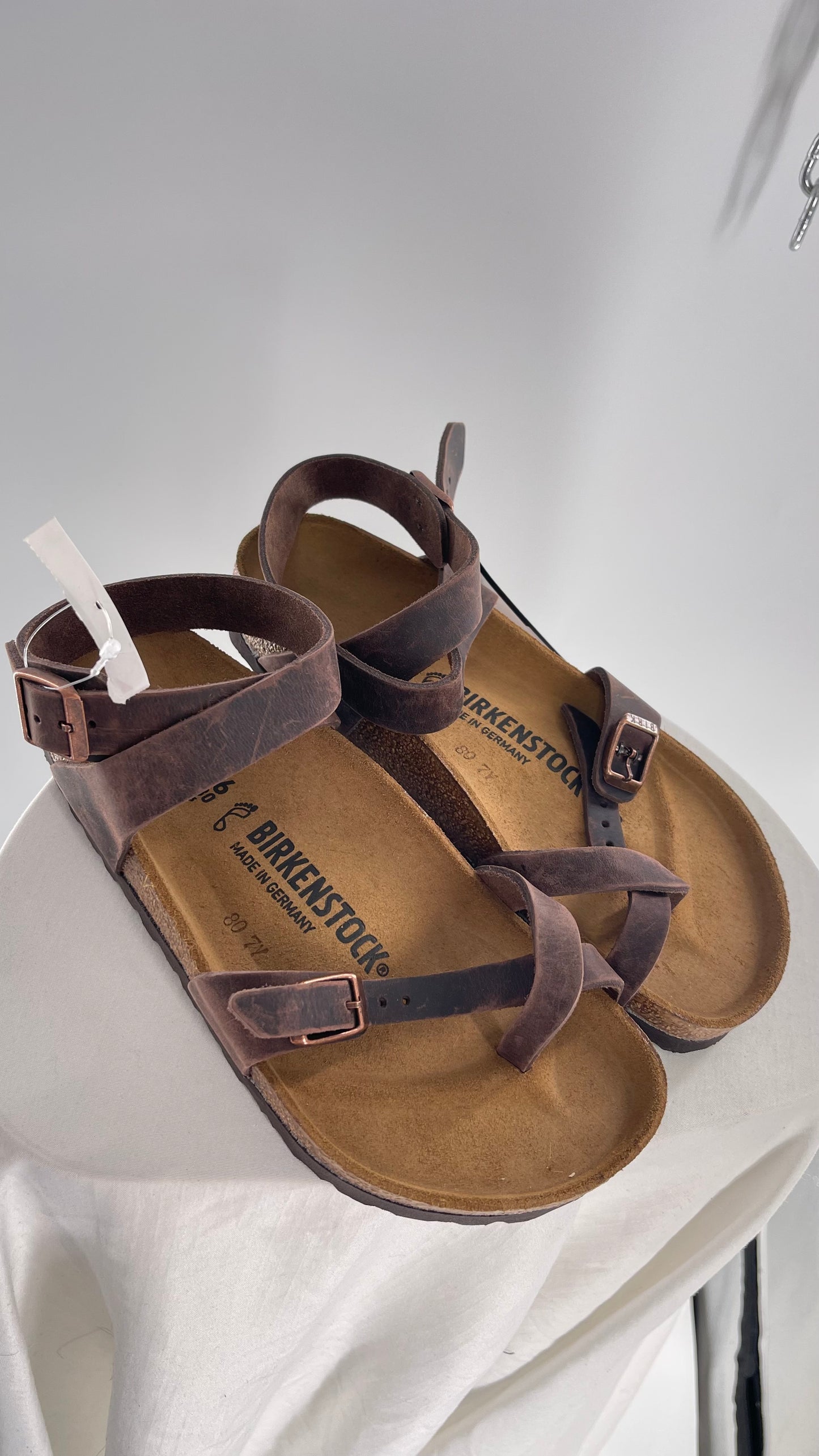 BIRKENSTOCK YARA Leather Strappy Sandal with Tags Attached (36)