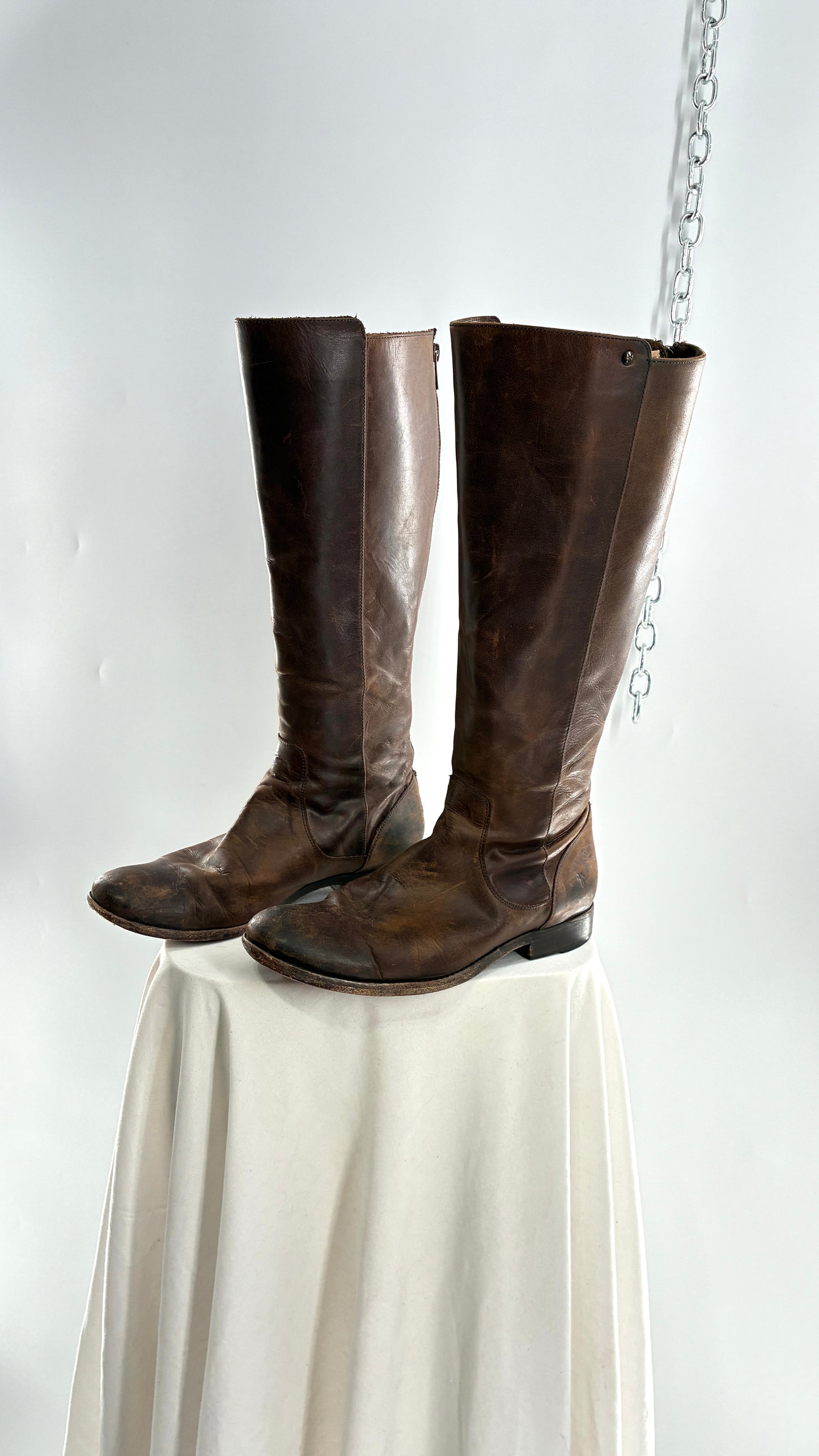 Vintage Distressed FRYE Riding Boots Made in Mexico (8)