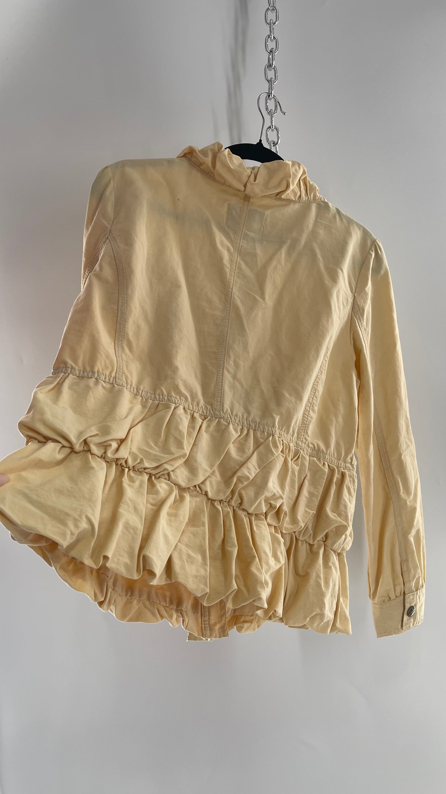 Vintage AMI Baby Yellow Beige Bubble Hem Jacket