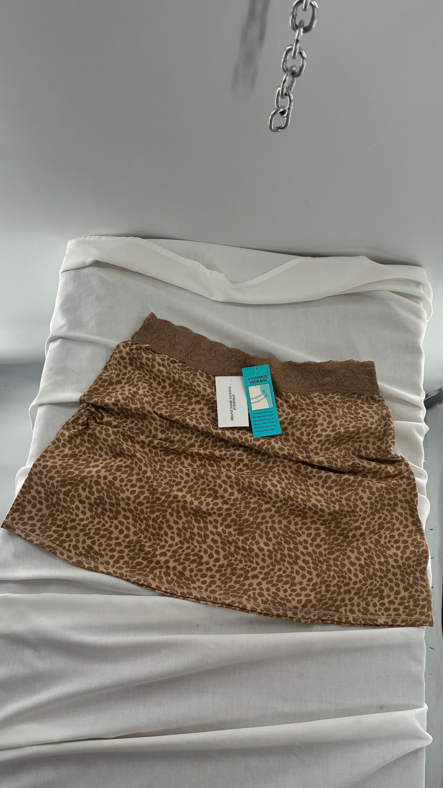 Deadstock Vintage VANITY FAIR Leopard Micro Mini Skirt with Side Slit (Large)