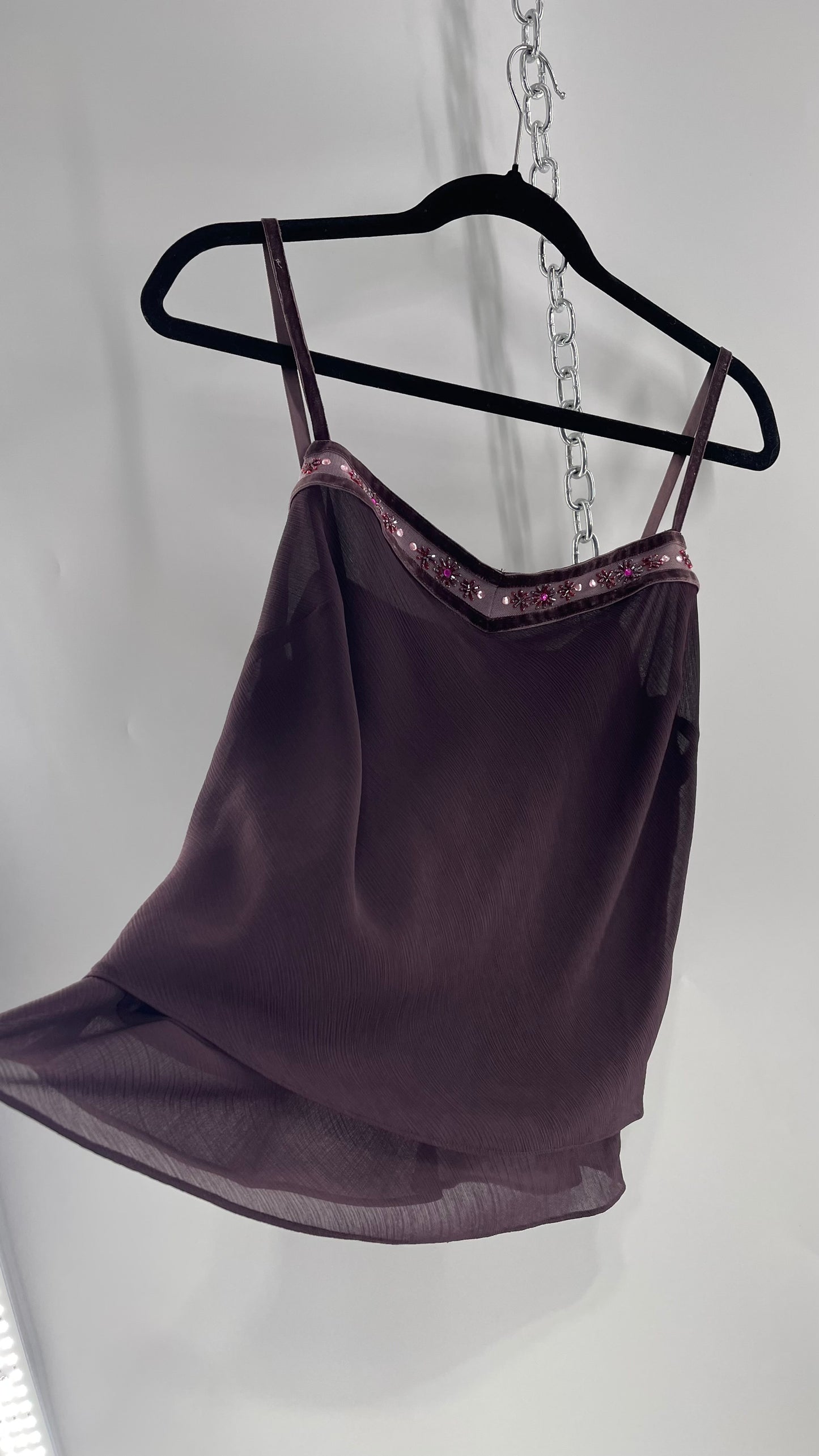 Vintage Plum Tank with Beaded Velvet Lace Neckline (8)