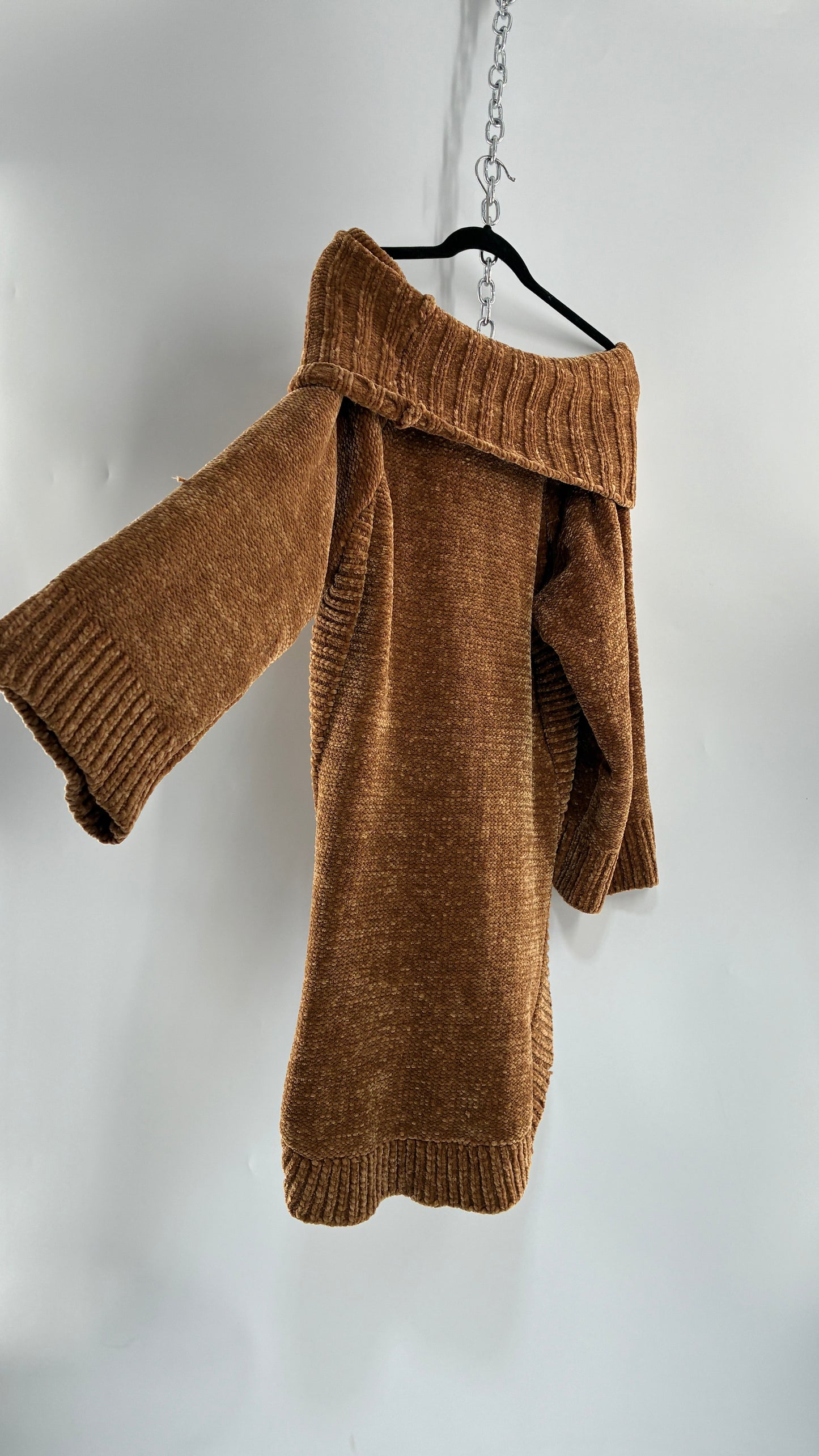 MOTH Chenille Corduroy Heavy Knit Off the Shoulder/Turtle Neck Slouchy Sweater (small)