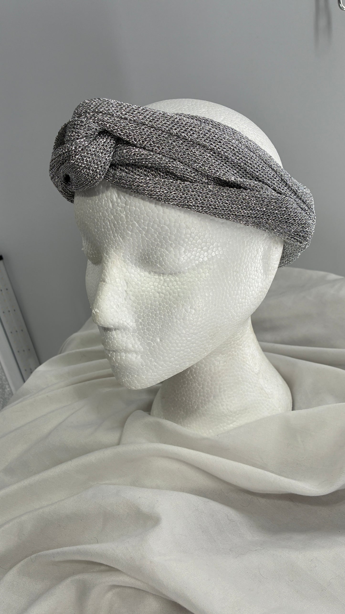 Free People Metallic Silver Mesh Headband