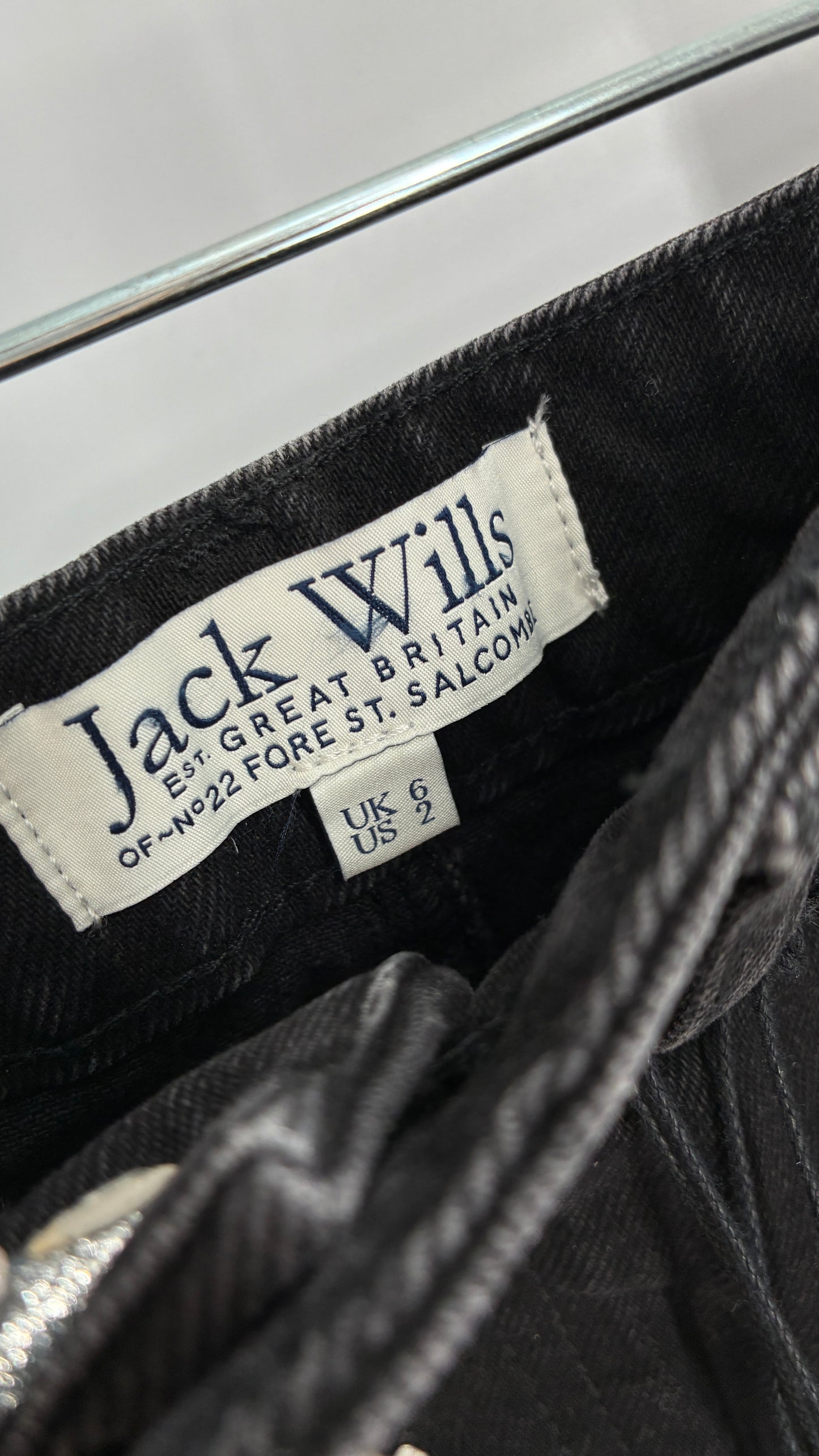 JACK WILLS Black Denim Mini Skirt with Tags Attached (2)